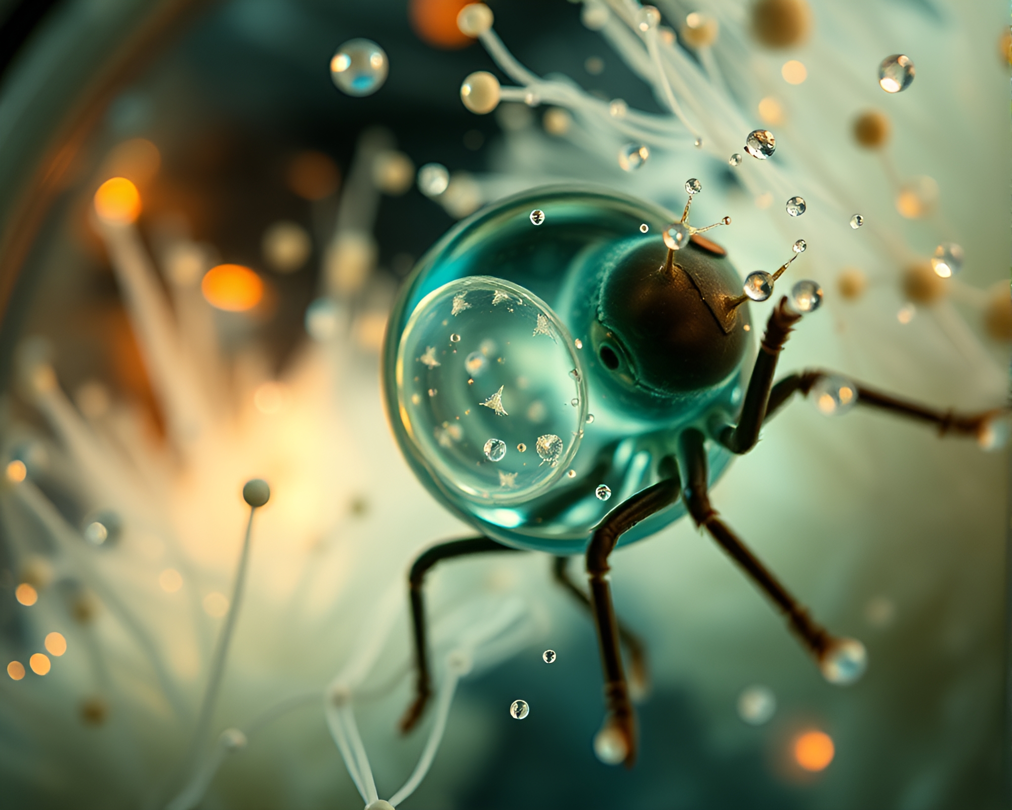 Ethereal Zero-Gravity Macro Photography Creates Surreal Dreamlike Scene – free AI stock image
