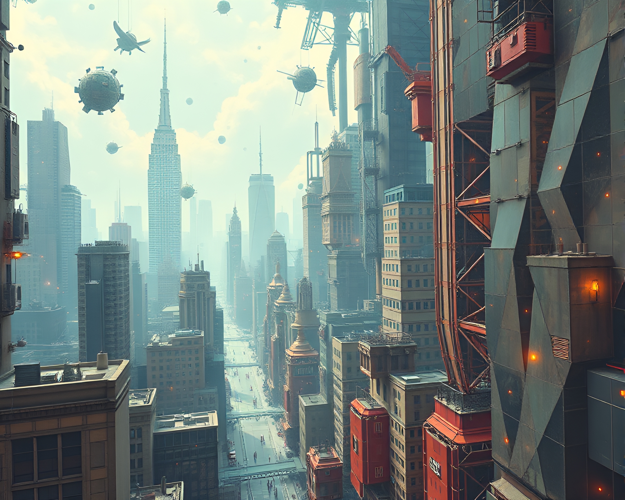Futuristic Fractal City Grid: Mesmerizing Urban Landscape – free AI stock image