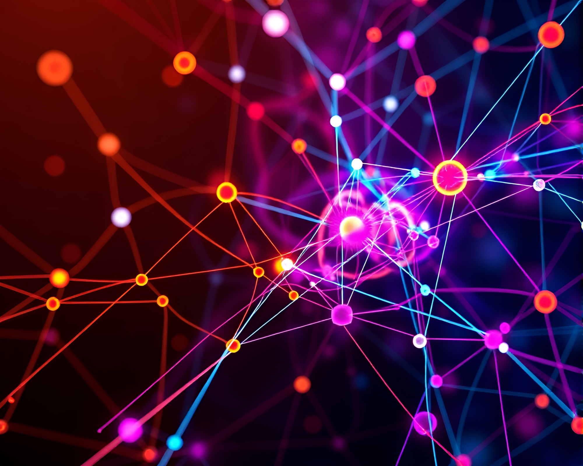 Dynamic Abstract Network of Quantum Entanglement – free AI stock image