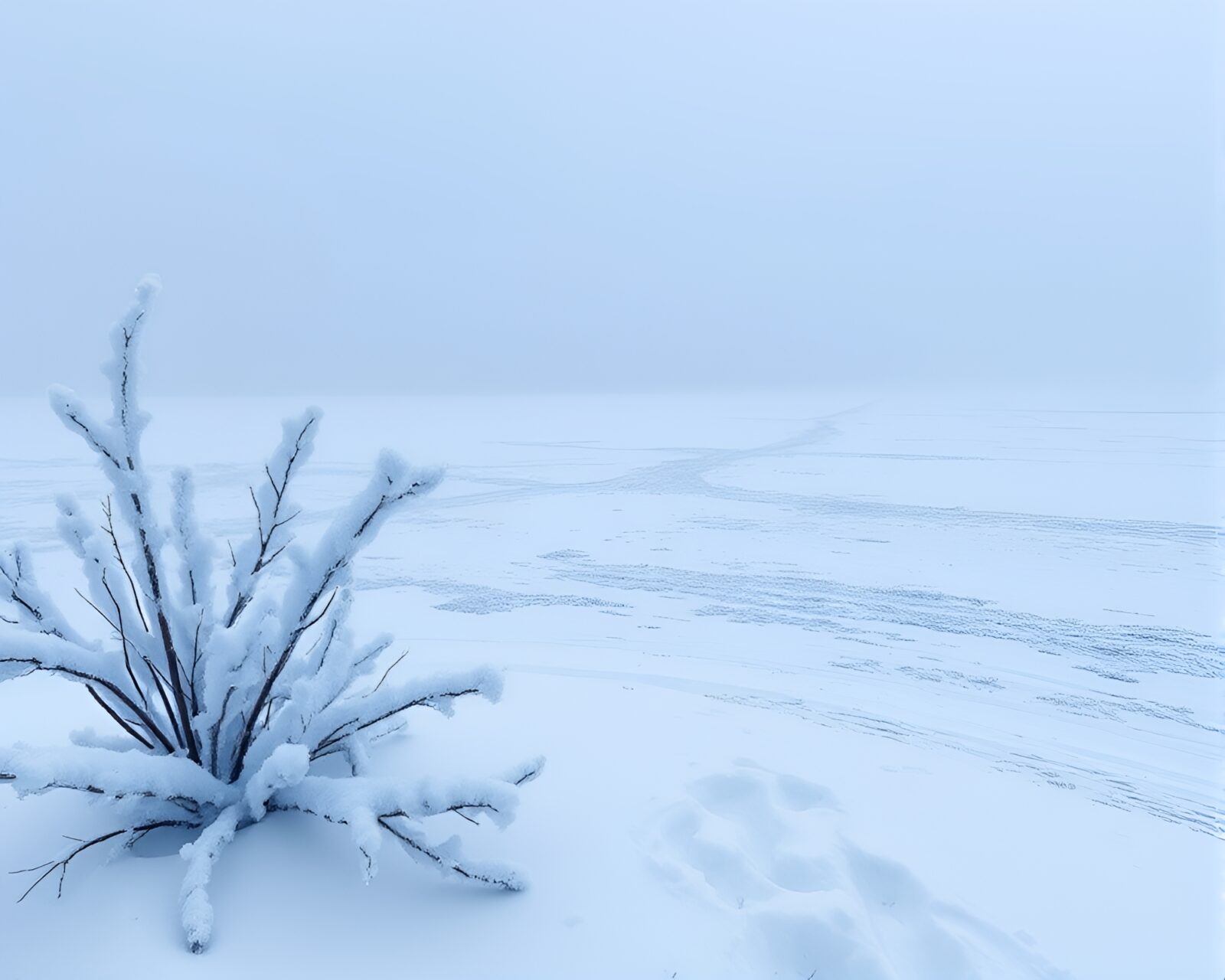 A mesmerizing winter landscape with glistening snow and frost
