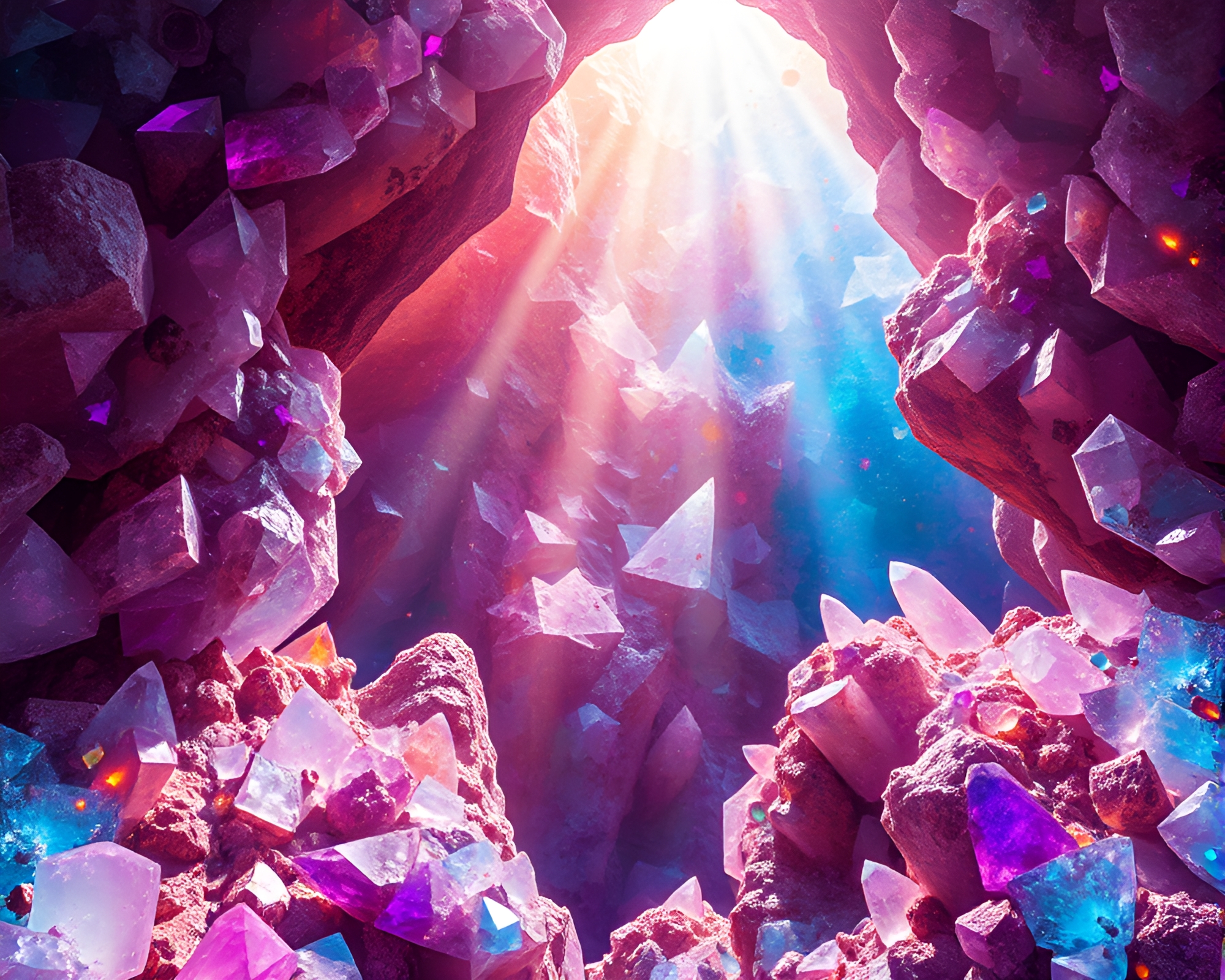 Intricate Geometric Embroidery in Crystal Cavern – free AI stock image