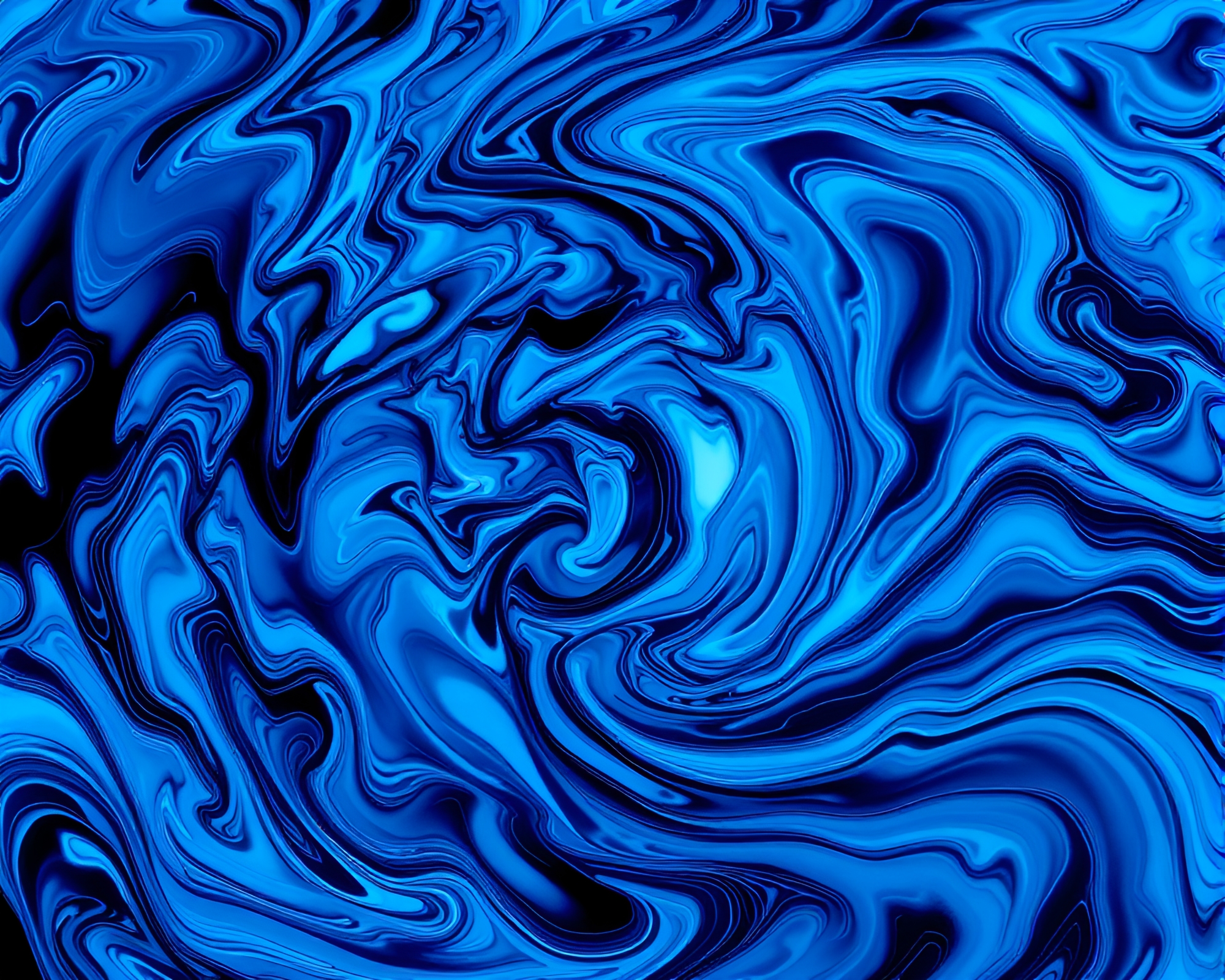 Electric Blue Ink Swirl: Captivating Photorealistic CGI Ocean – free AI stock image