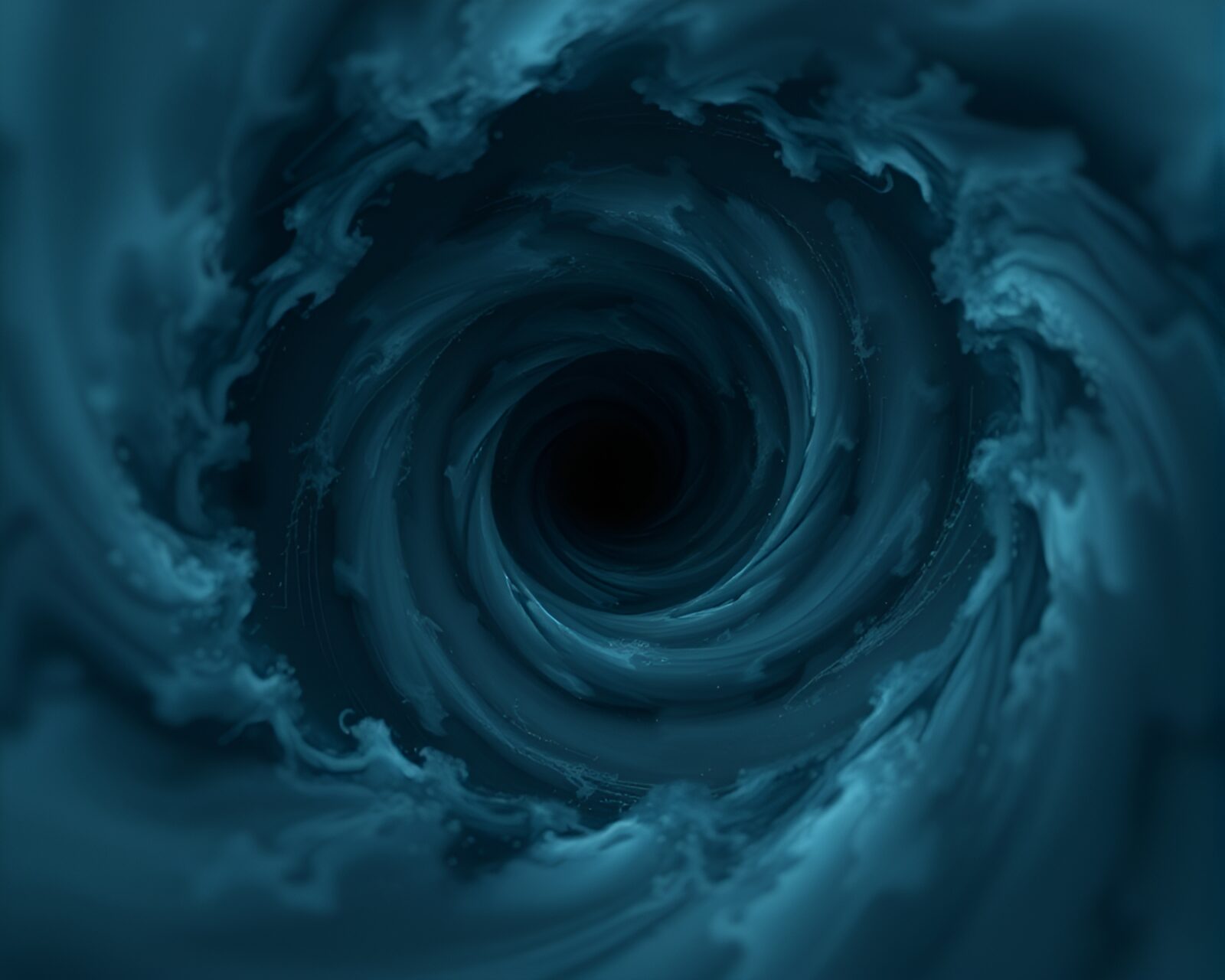 Detailed digital painting of shimmering quantum vortex in blue and grey