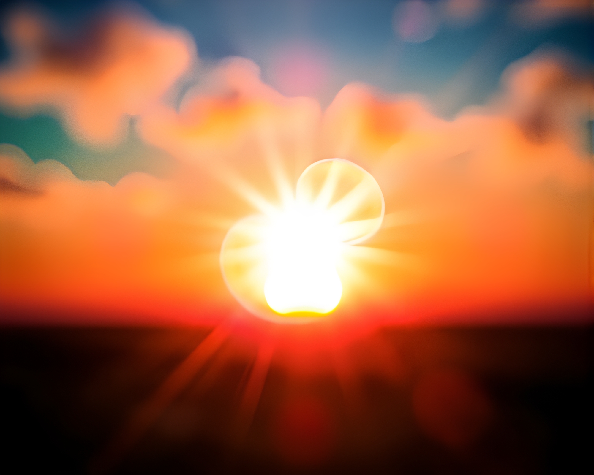 Vibrant Sunset with Solar Flare Creates Dreamy Skies – free AI stock image