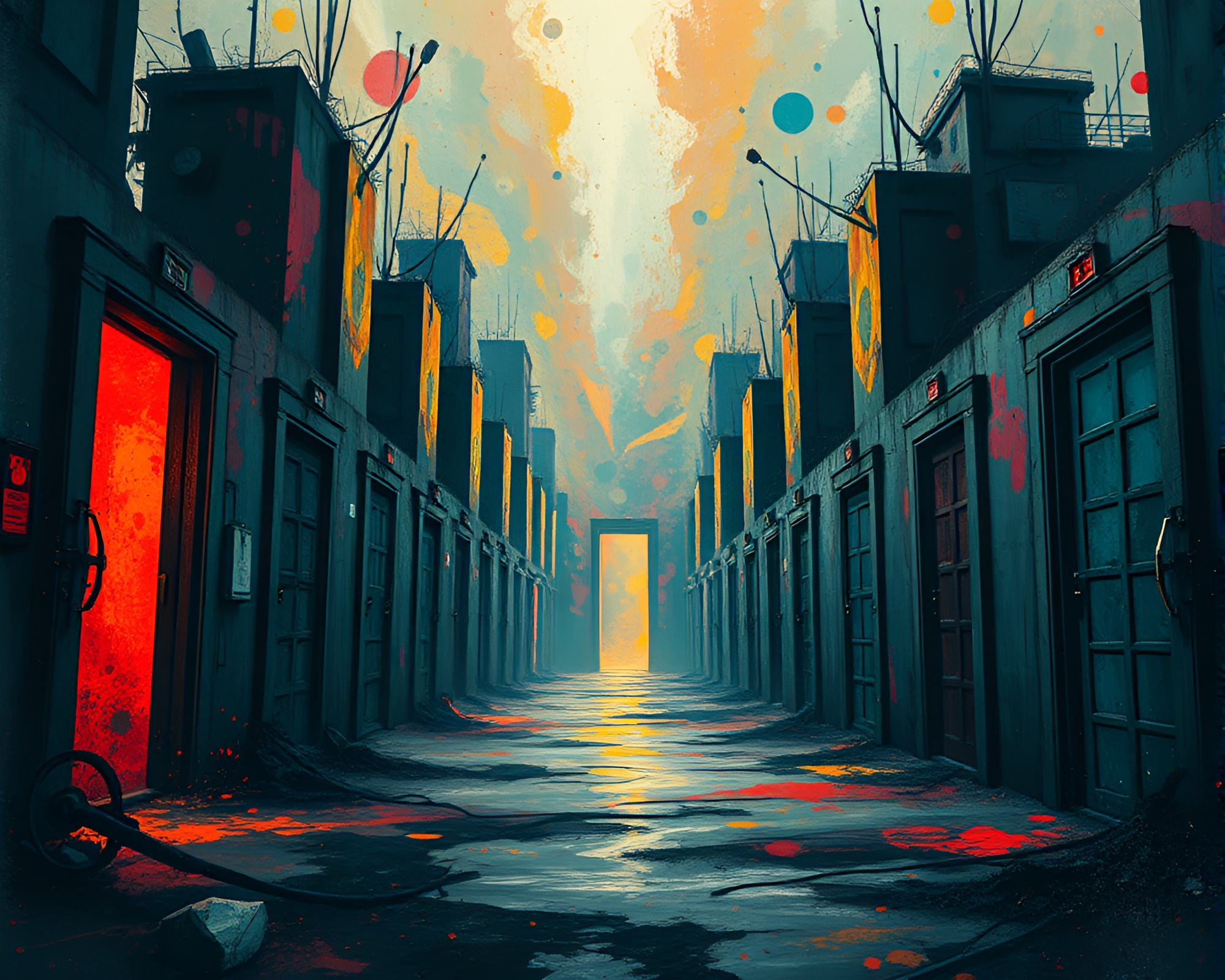 Ethereal Labyrinth: Passage to Alternate Realities – free AI stock image