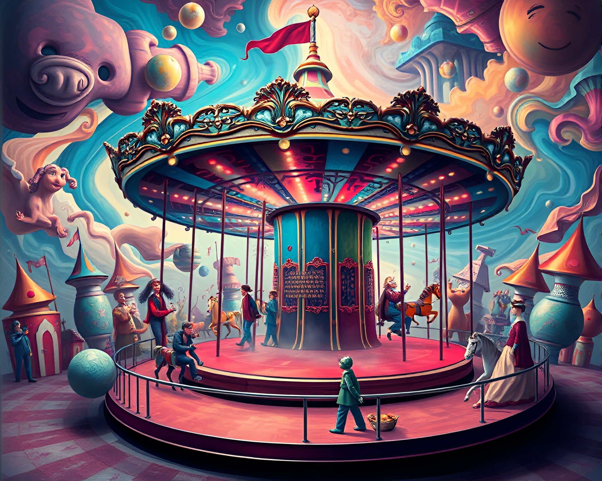 Spectral Carnival Kaleidoscope: A Surreal Dreamland – free AI stock image
