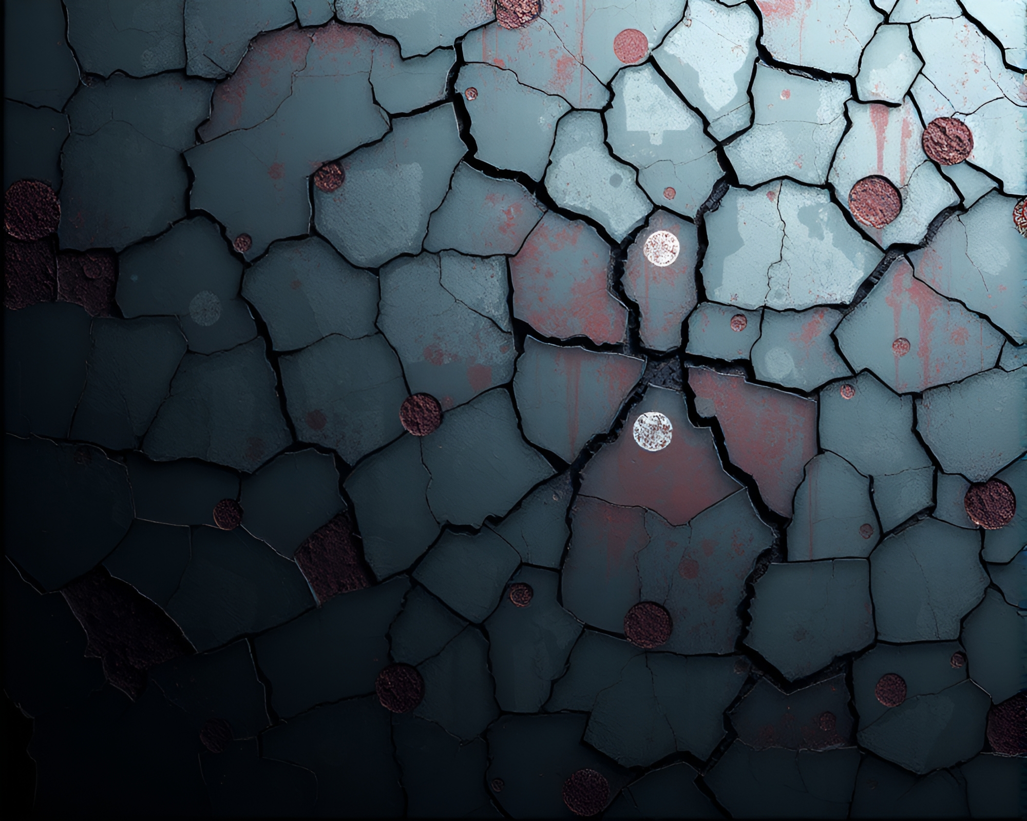 Shattered Planet Surface: Melancholic Mosaic Masterpiece – free AI stock image