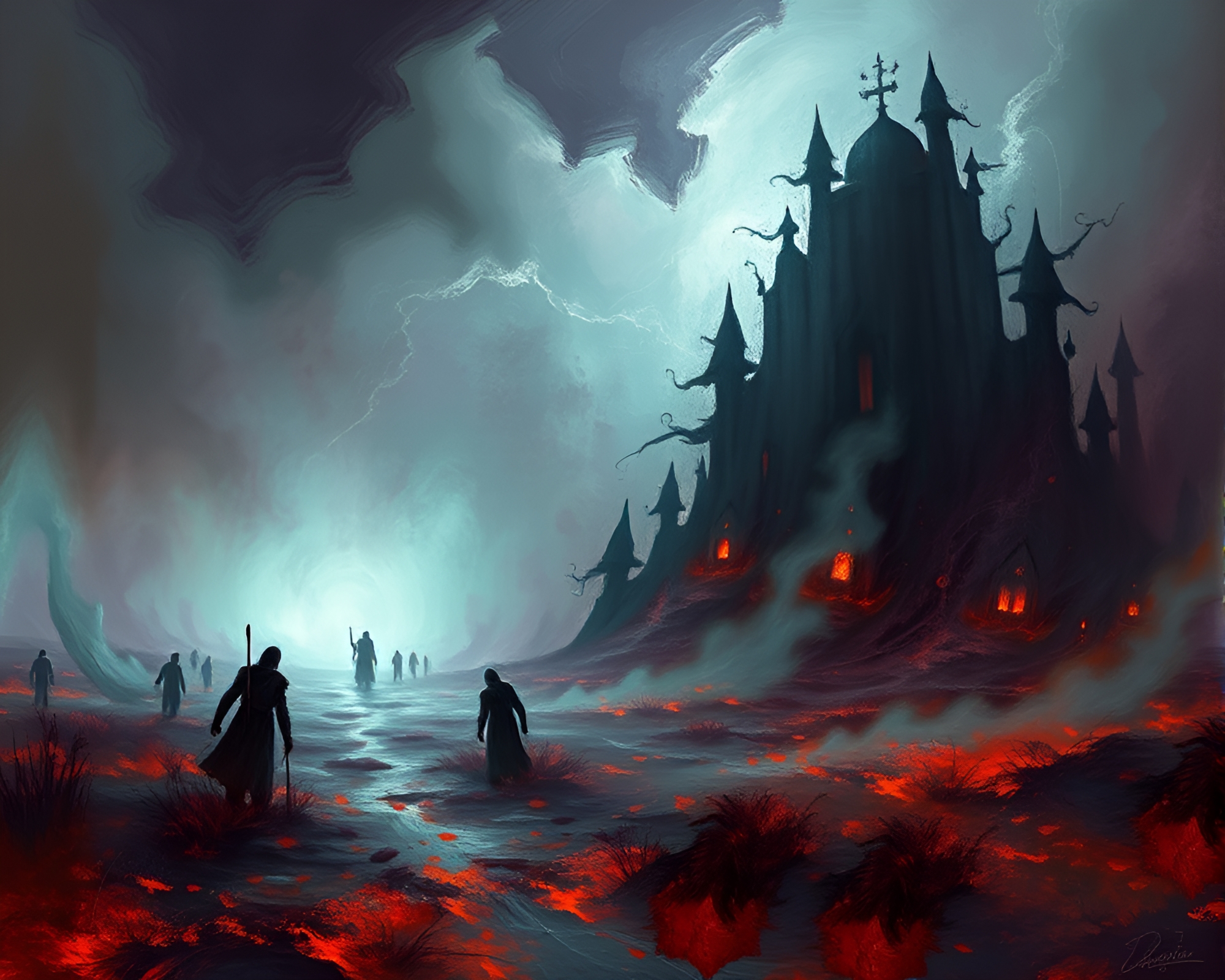 Ethereal Spectral Battlefield: Haunting Abstract Art – free AI stock image