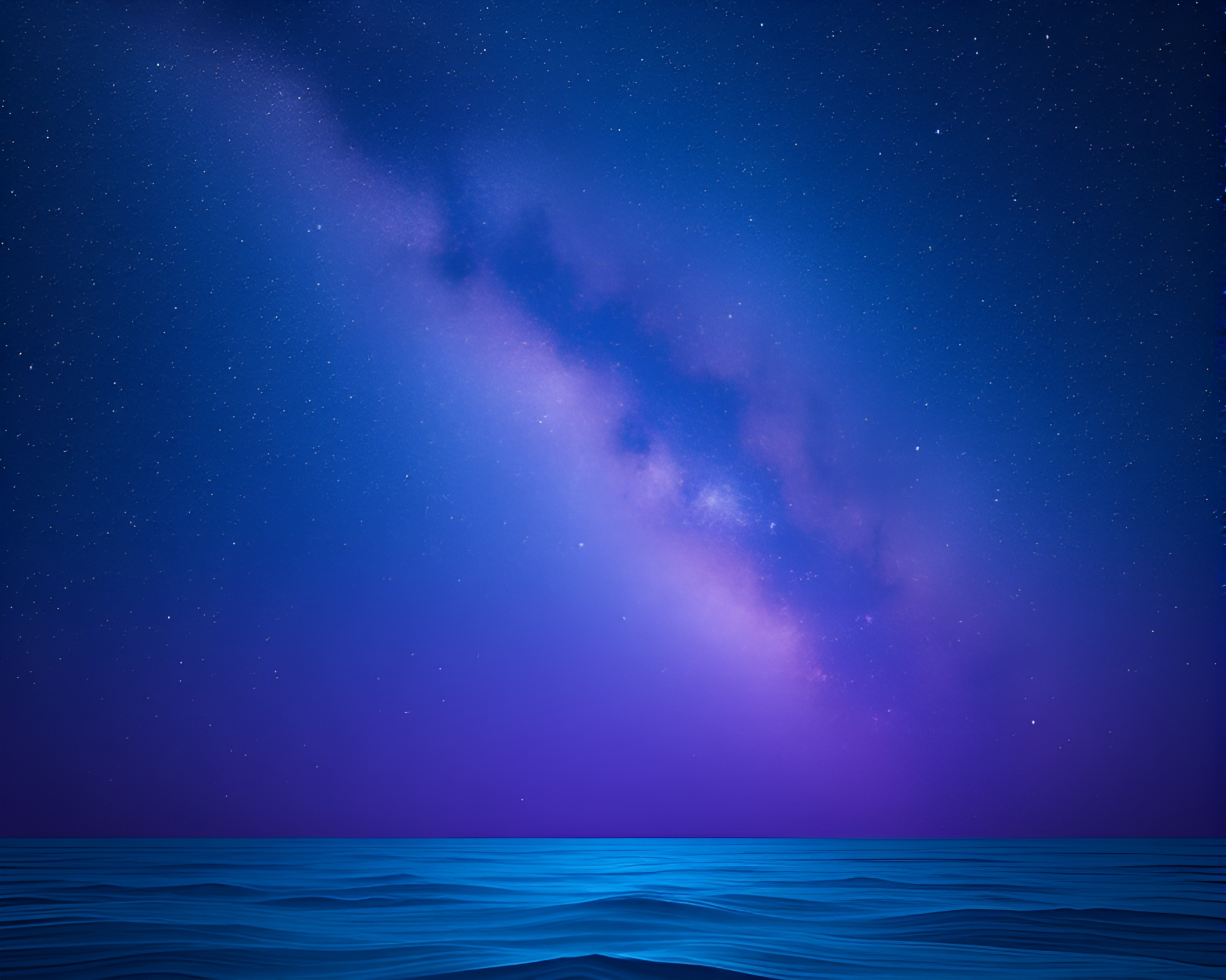 Tranquil Cosmic Ocean in Deep Blues and Purples – free AI stock image