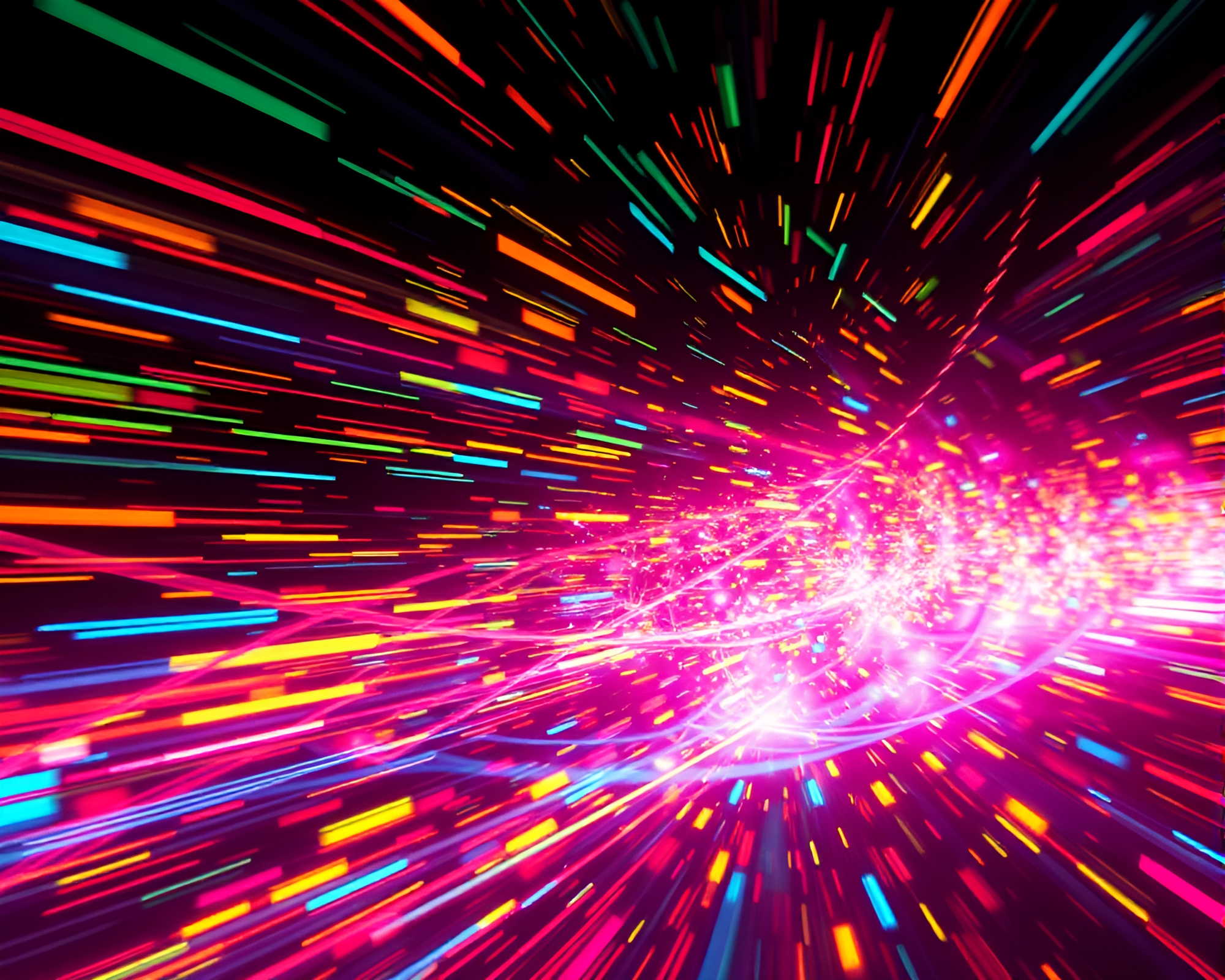 Vibrant Digital Data Streams in Surreal Motion – free AI stock image