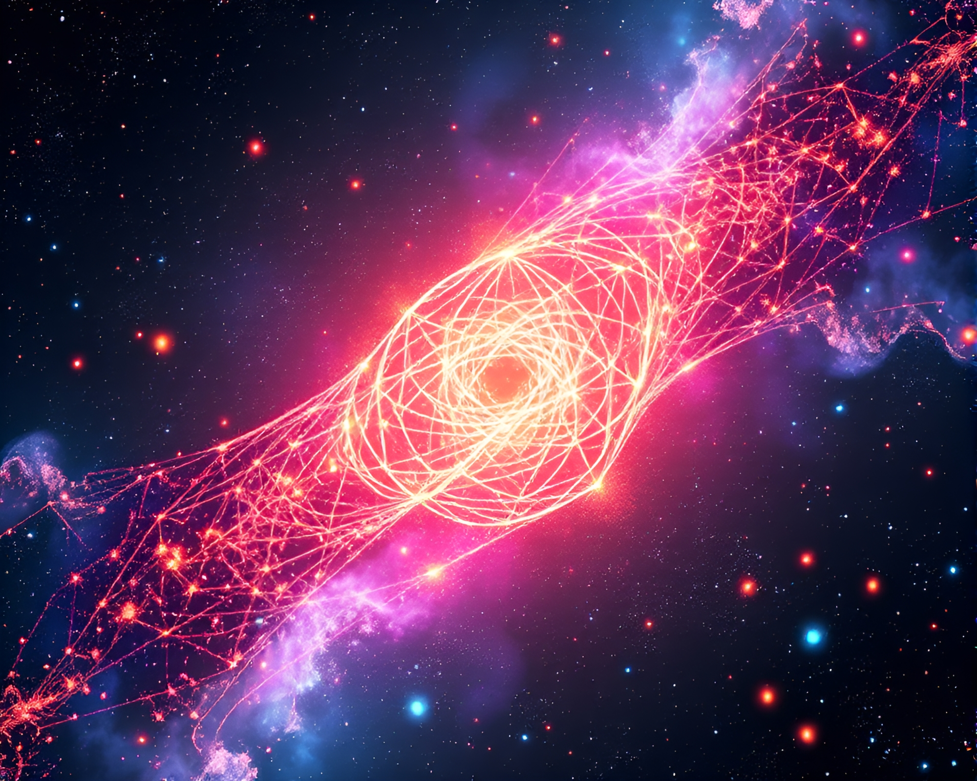 Mesmerizing Cosmic Quantum Entanglement: A Vibrant Display – free AI stock image