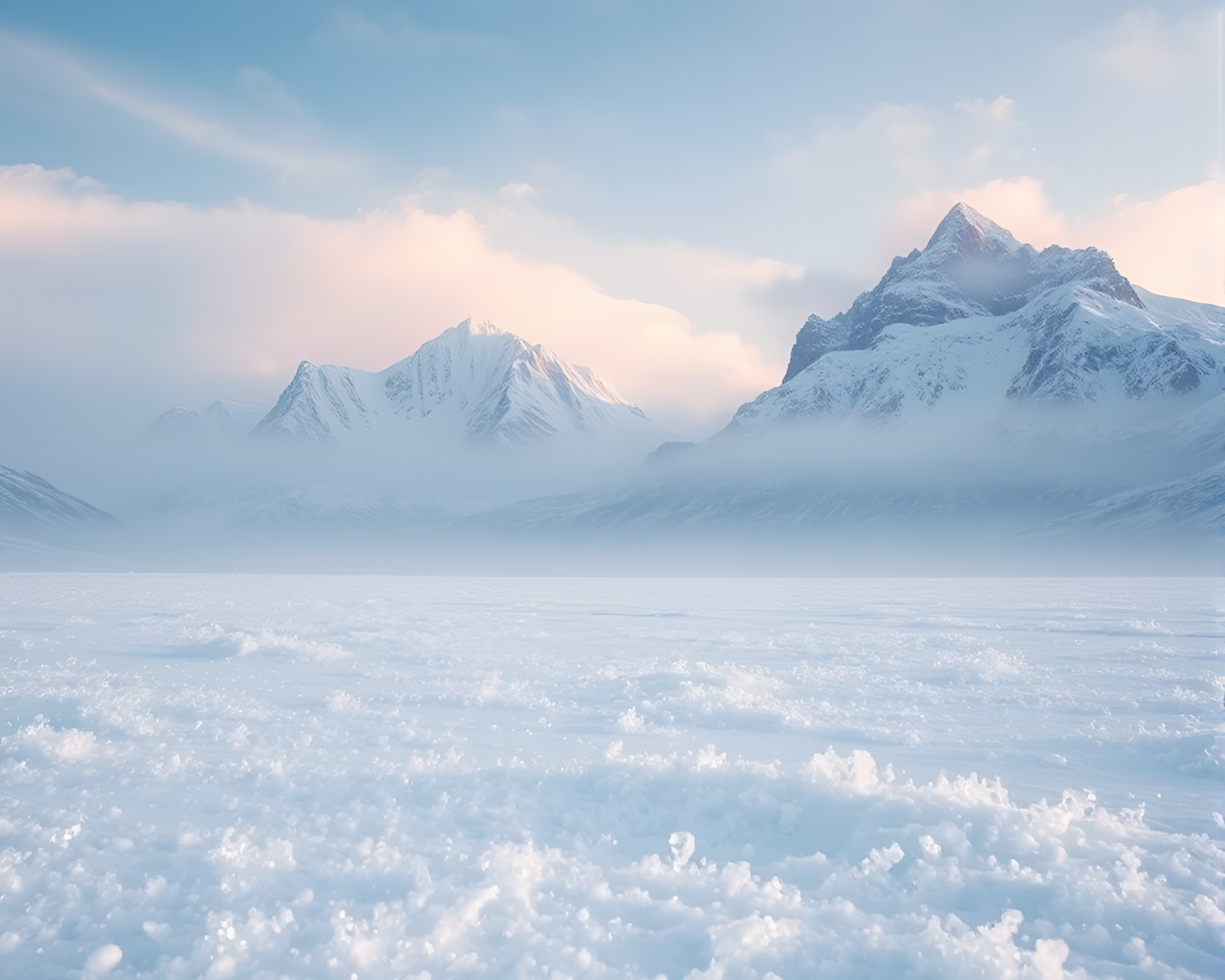 Glistening Frost Plains: a Winter Fantasy Wonderland – free AI stock image