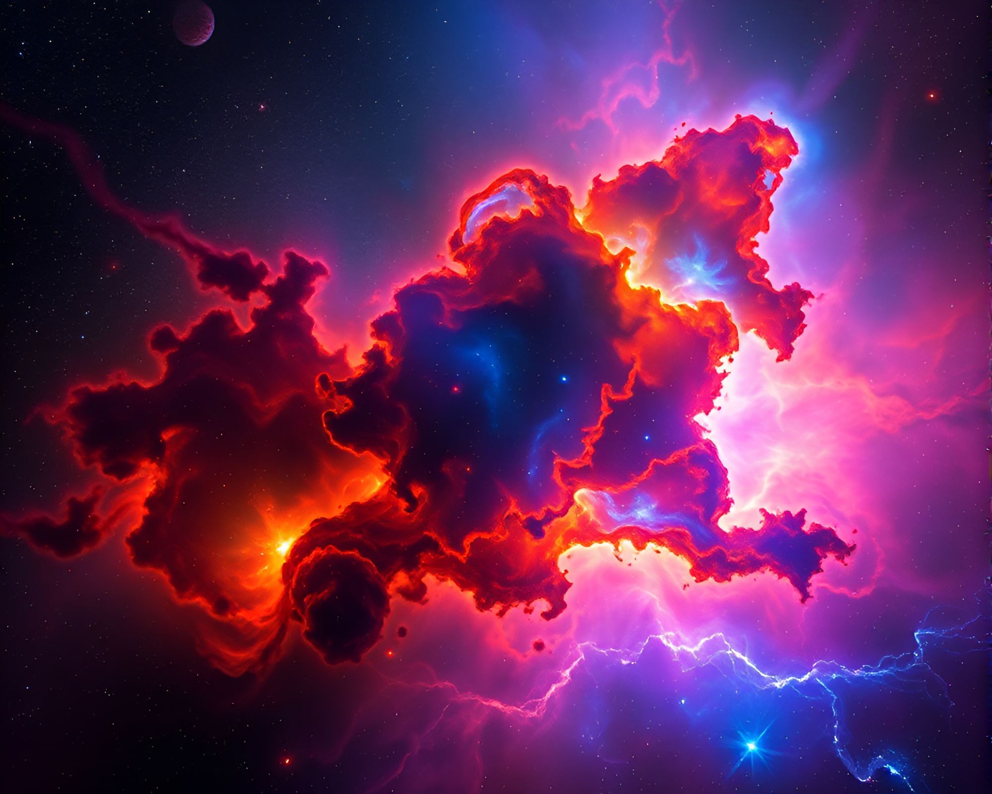 Stunning Cosmic Nebula Dancing in Celestial Cathedral – free AI stock image