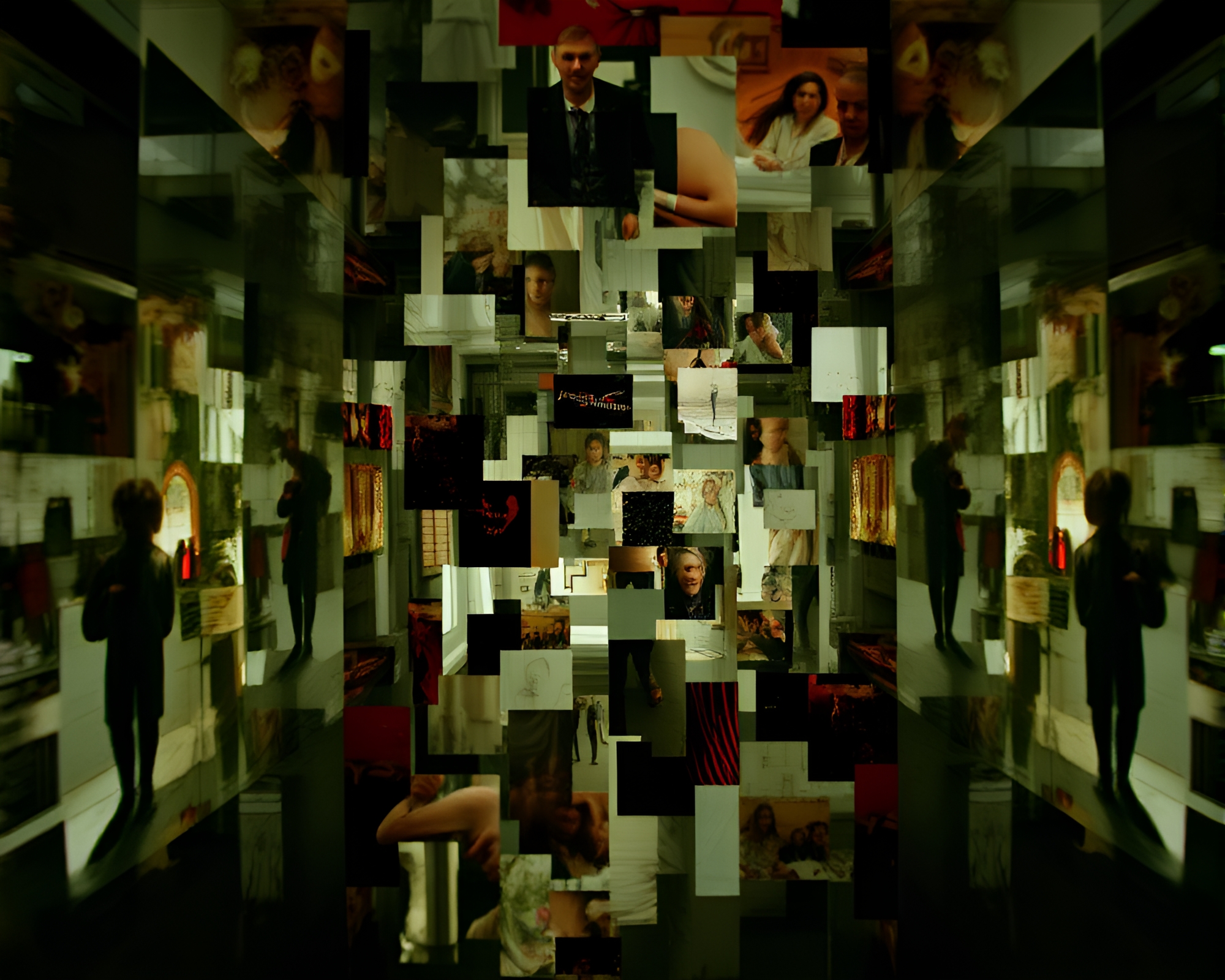 Abstract Reflections Collage: Mesmerizing Photomontage Composition – free AI stock image