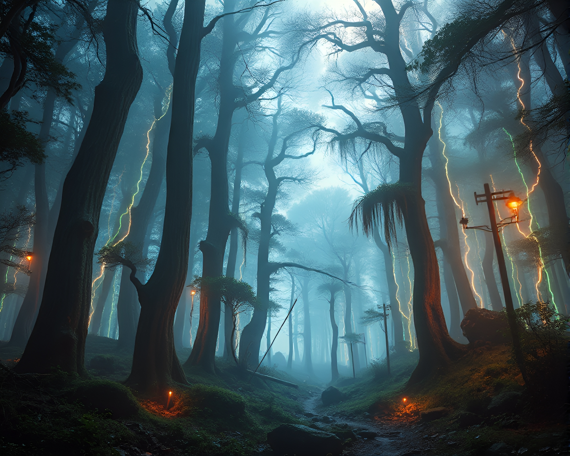 Enchanting Silicon Crystal Forest Illuminated by Otherworldly Glow – free AI stock image