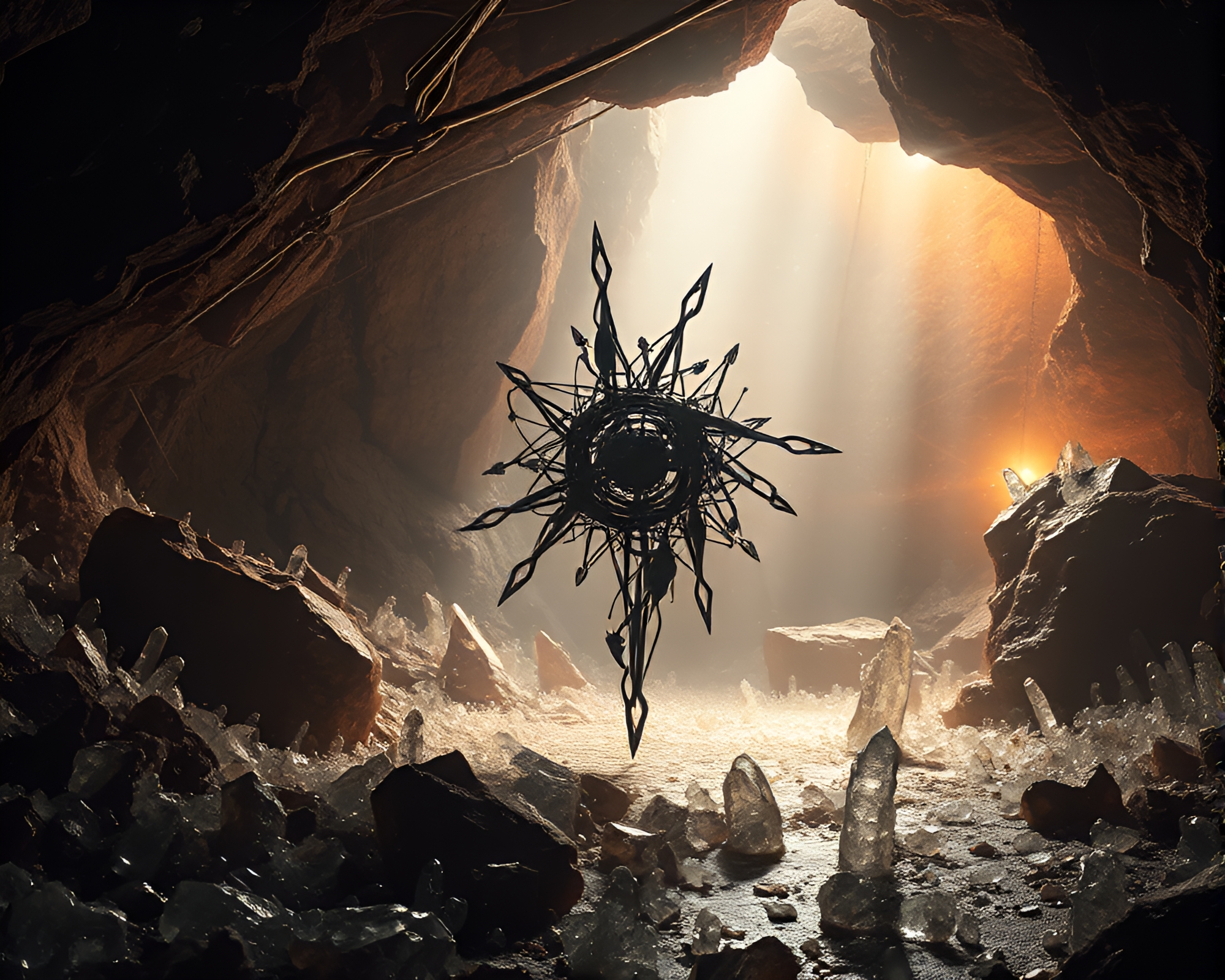 Majestic Kinetic Sculpture in Crystal Cave Marvel – free AI stock image