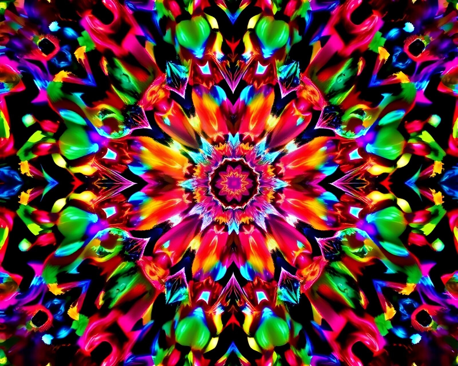 Mesmerizing kaleidoscopic dimension of colorful abstract shapes