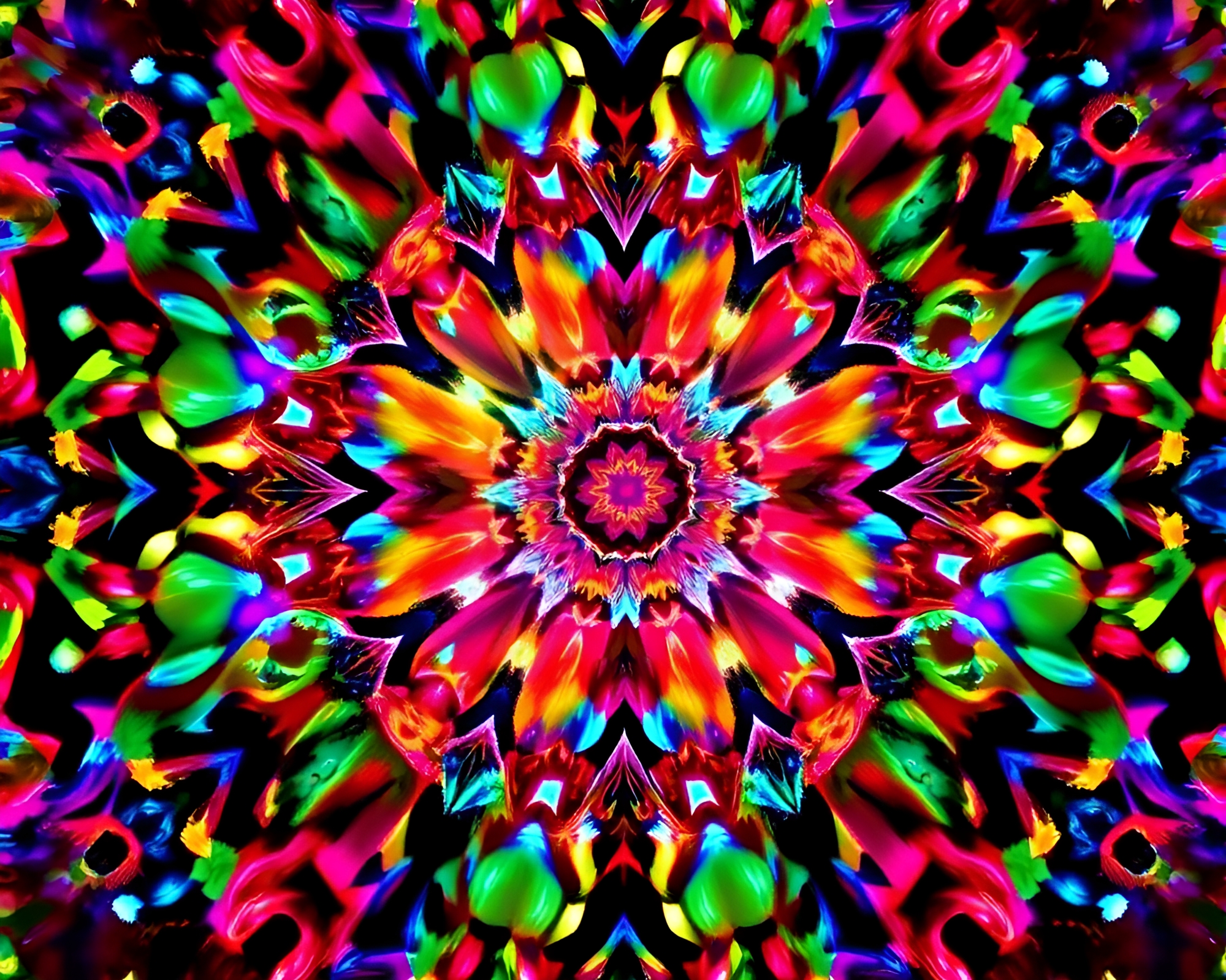 Vibrant Abstract Kaleidoscope Display Captivates Viewers – free AI stock image