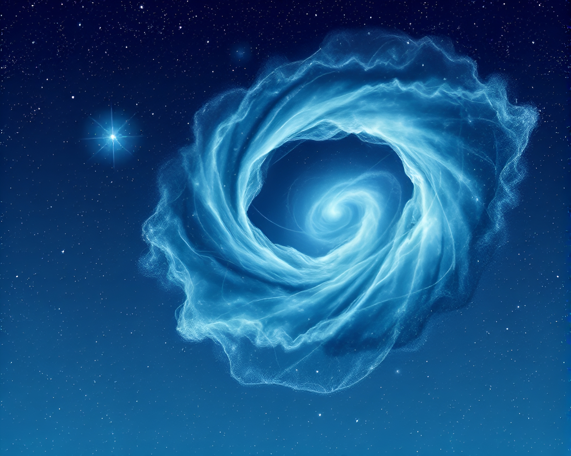 Ethereal Cosmic Nebula Swirl Captured in Line Drawing – free AI stock image
