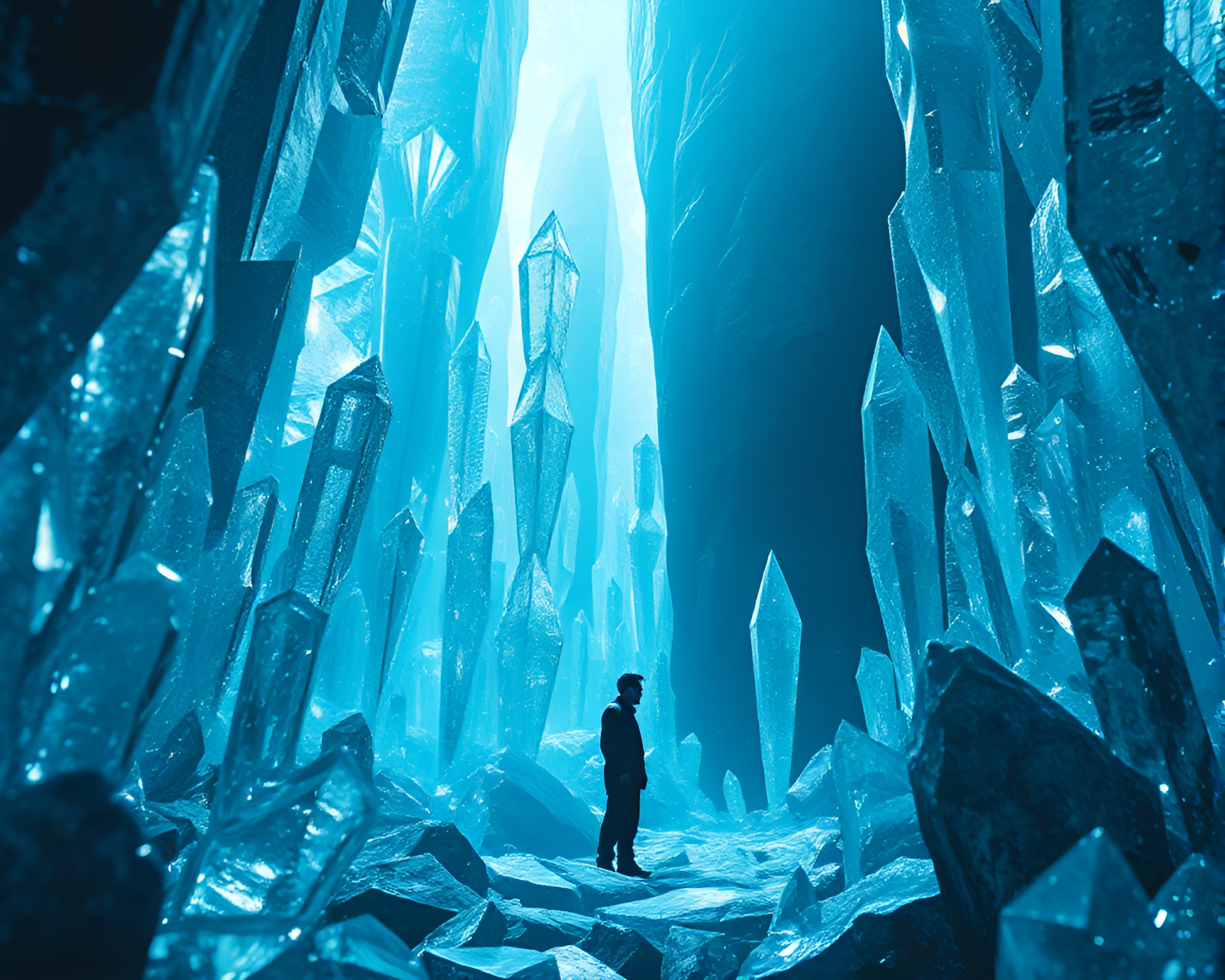 Silicon Crystal Forest: Surreal Cubist Portrait – free AI stock image