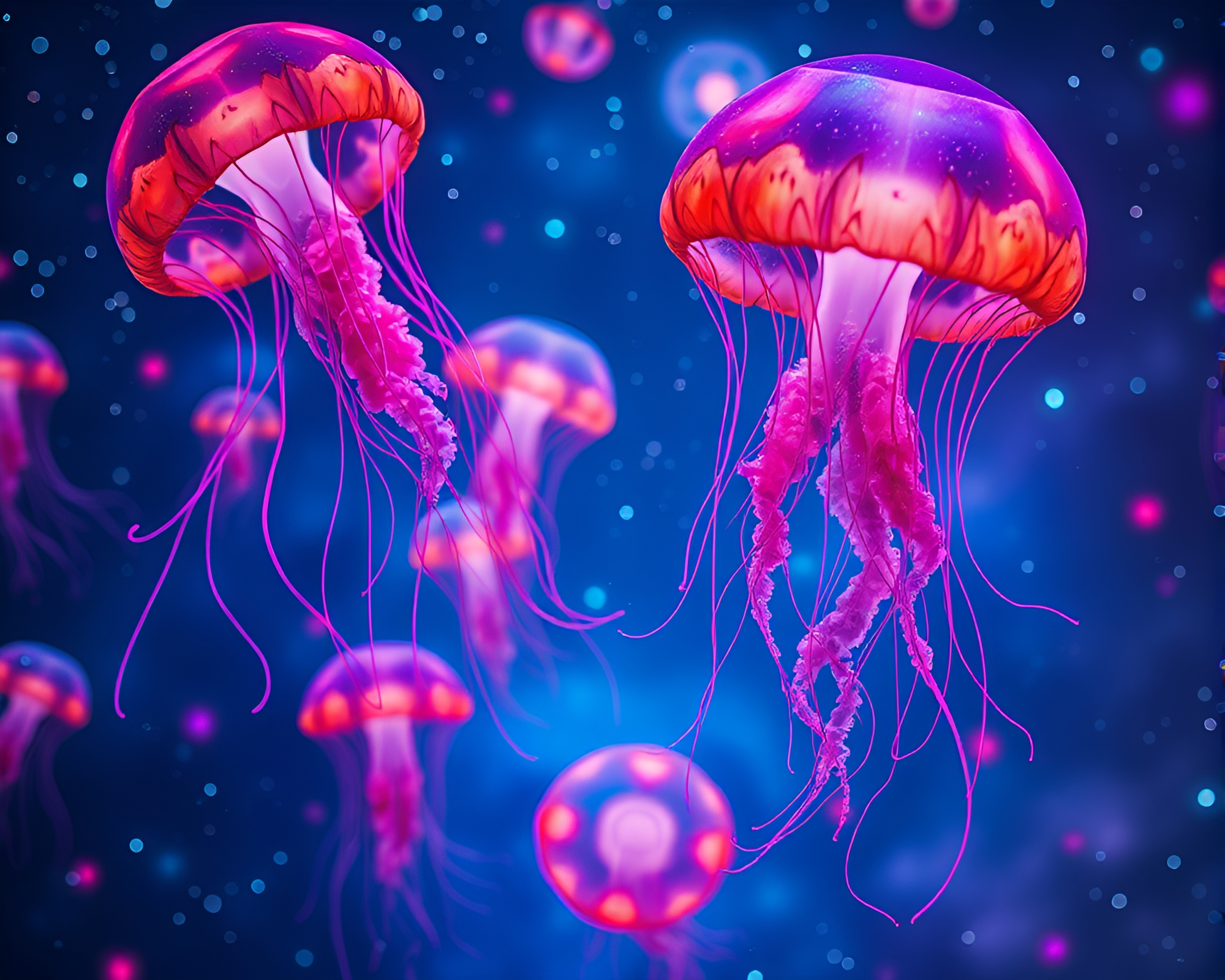 Enchanting Cosmic Jellyfish Dance in Starry Space – free AI stock image