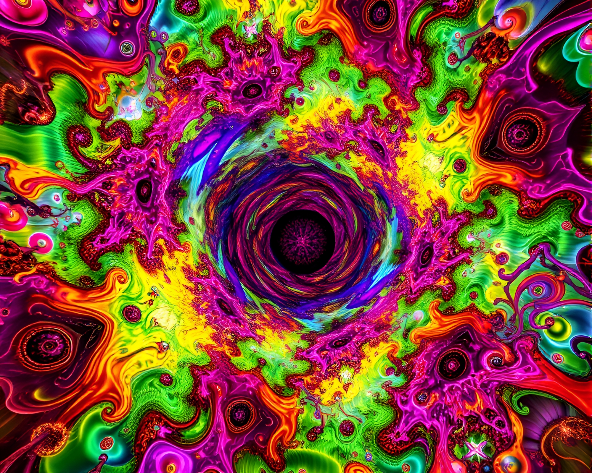 Surreal Quantum Vortex: Abstract Psychedelic Artwork – free AI stock image