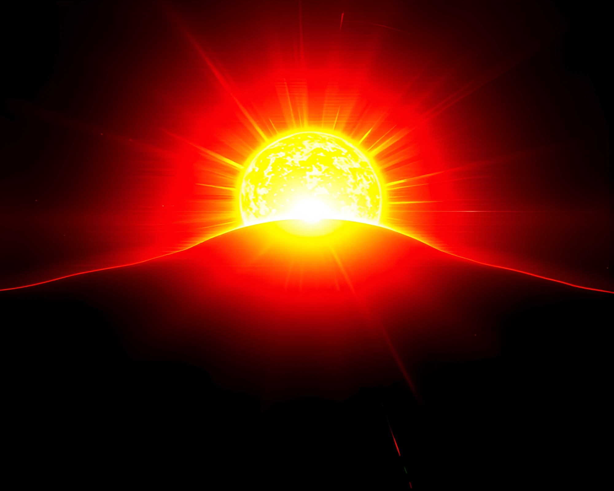 Vibrant Solar Flare Horizon Glitch Art Composition – free AI stock image