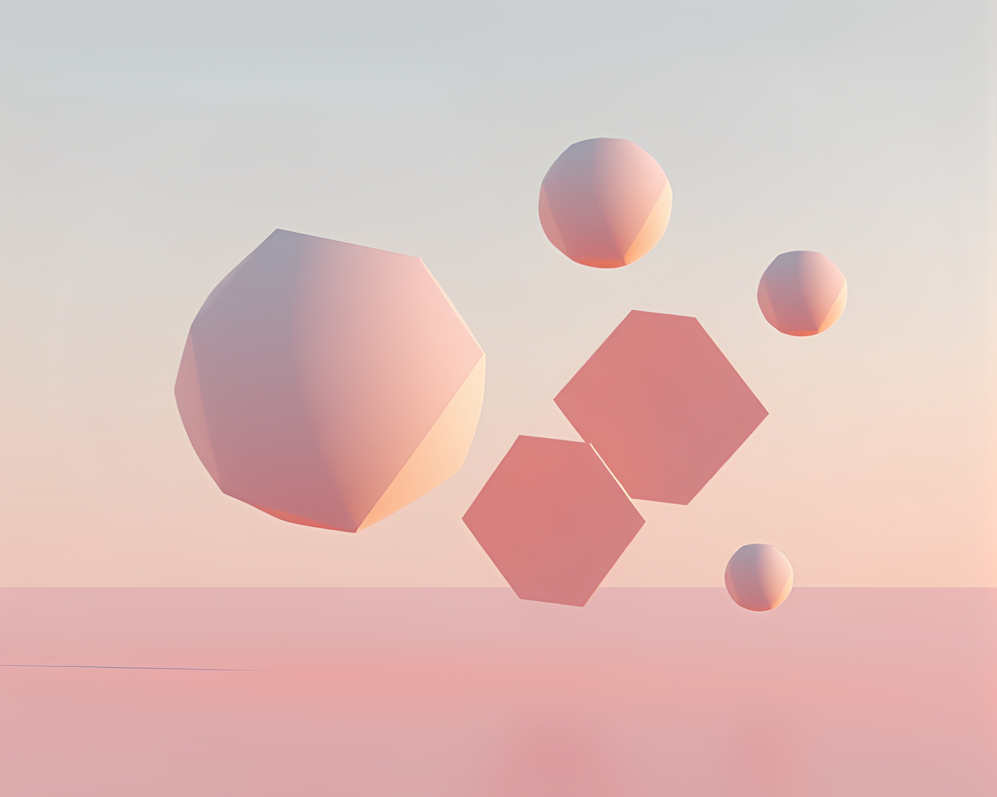 Tranquil geometric harmony in stunning digital art piece – free AI stock image
