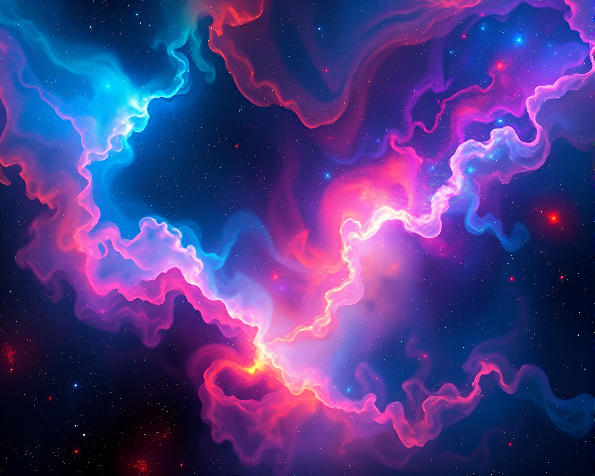 Vibrant Cosmic Nebula in Dynamic Vector Illustration Style – free AI stock image