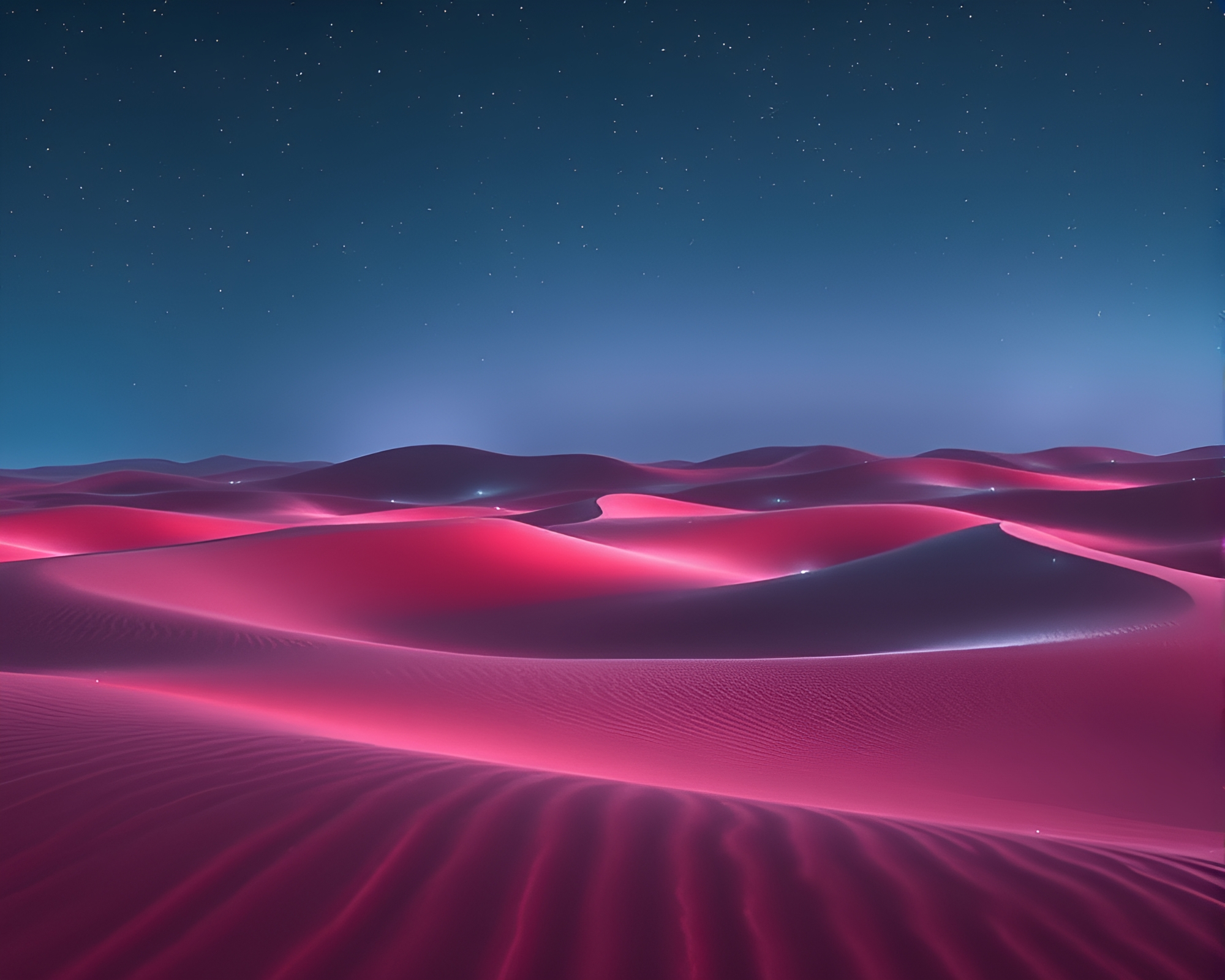 Enchanting Bioluminescent Coral Sand Dunes Landscape – free AI stock image