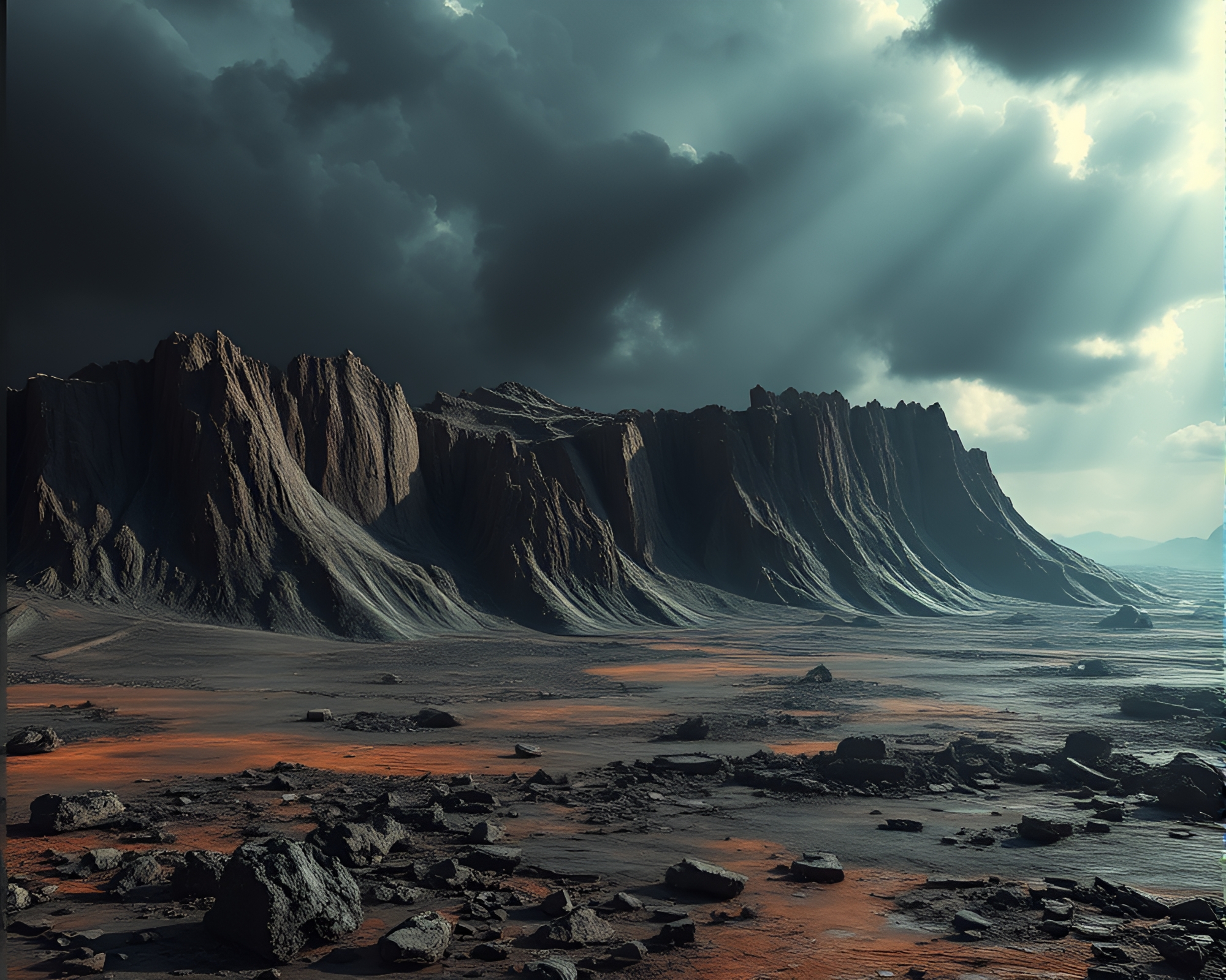 Apocalyptic Shattered Planet Scene with Ominous Atmosphere – free AI stock image