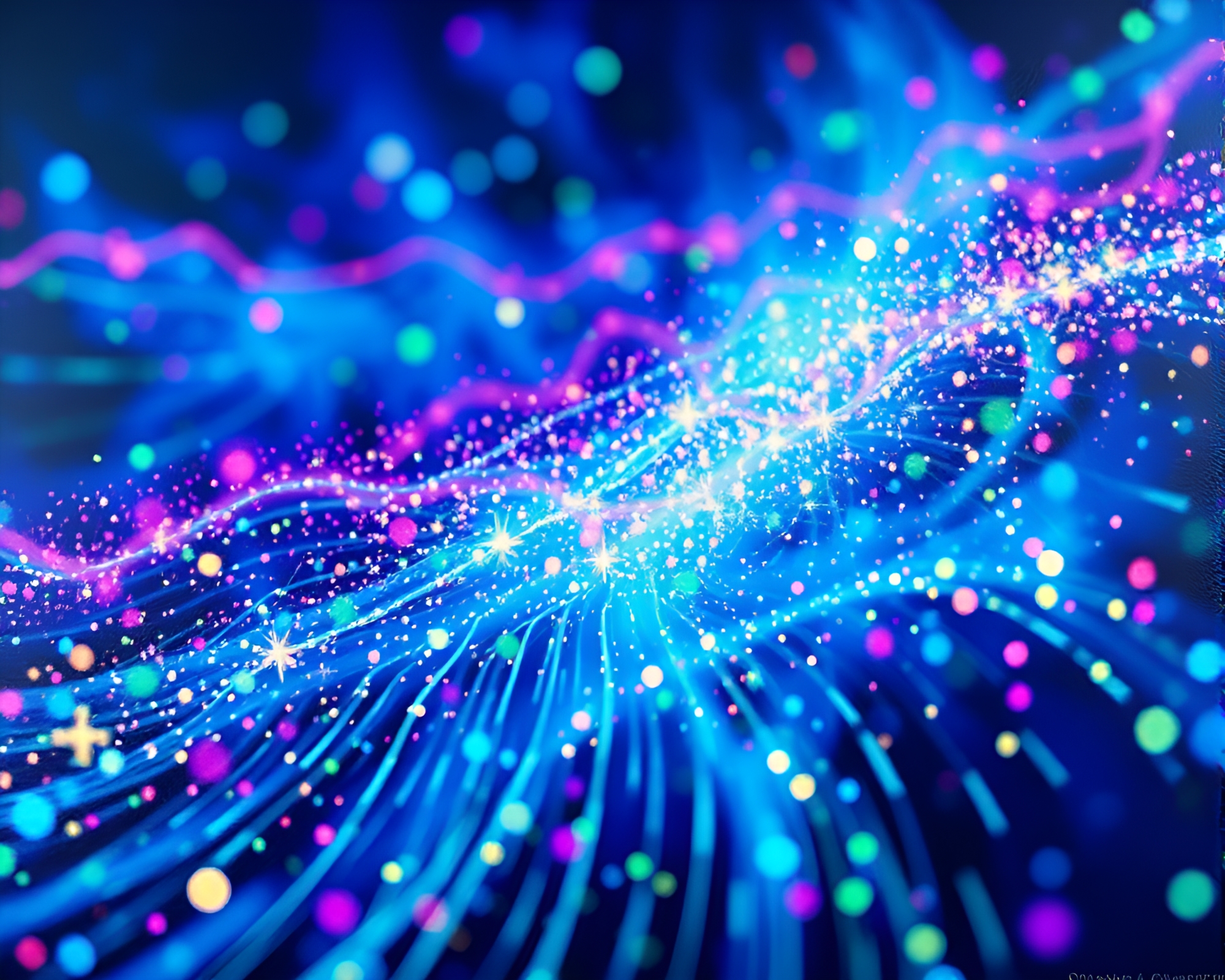 Vibrant Digital Data Stream Oil Painting Celebration – free AI stock image