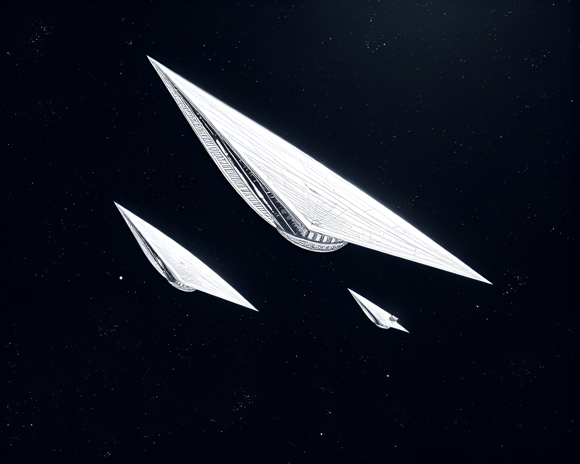 Surreal Solar Sail Spacecrafts Gliding Through Space – free AI stock image