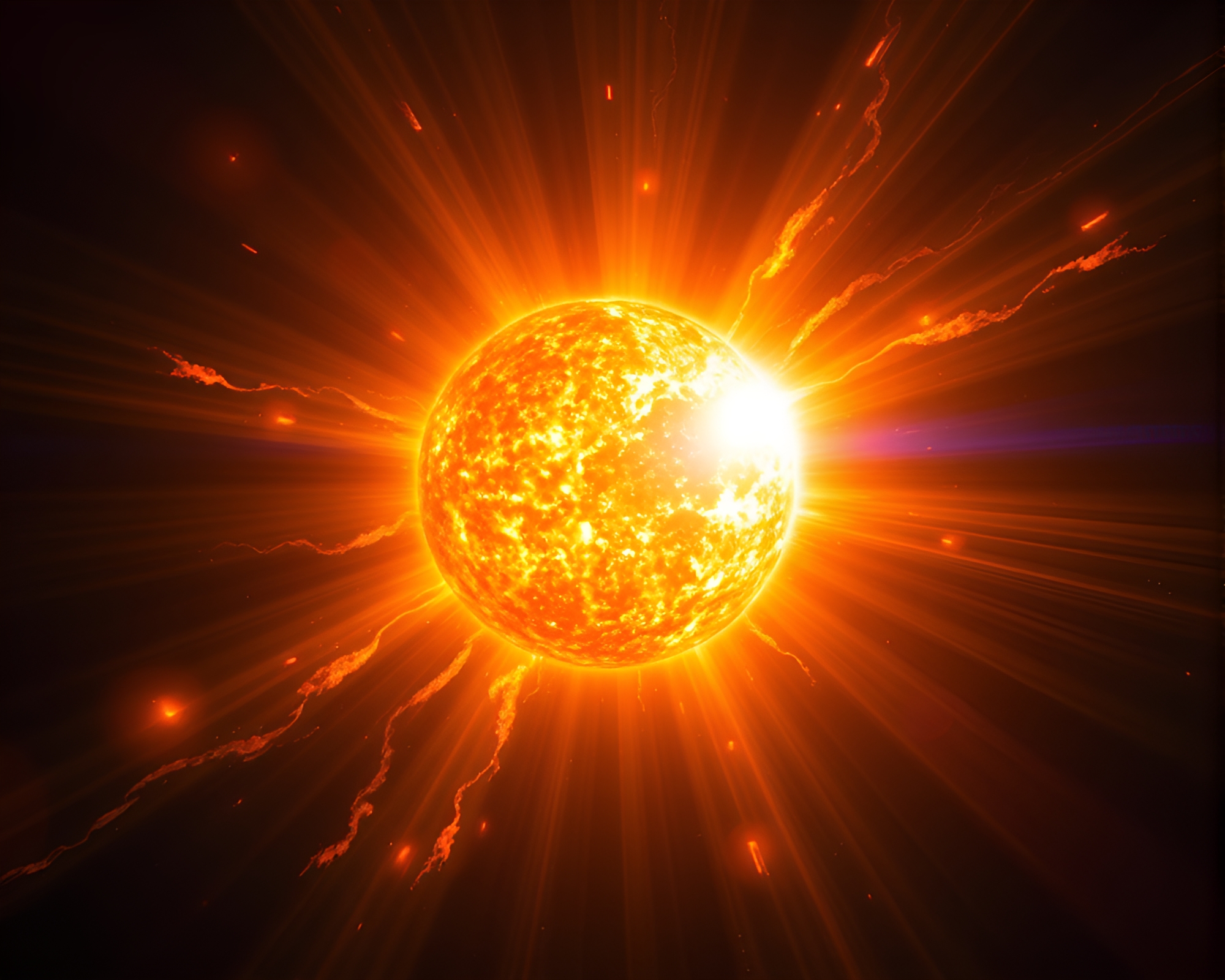 Fiery Solar Flare Lights Up Horizon – free AI stock image