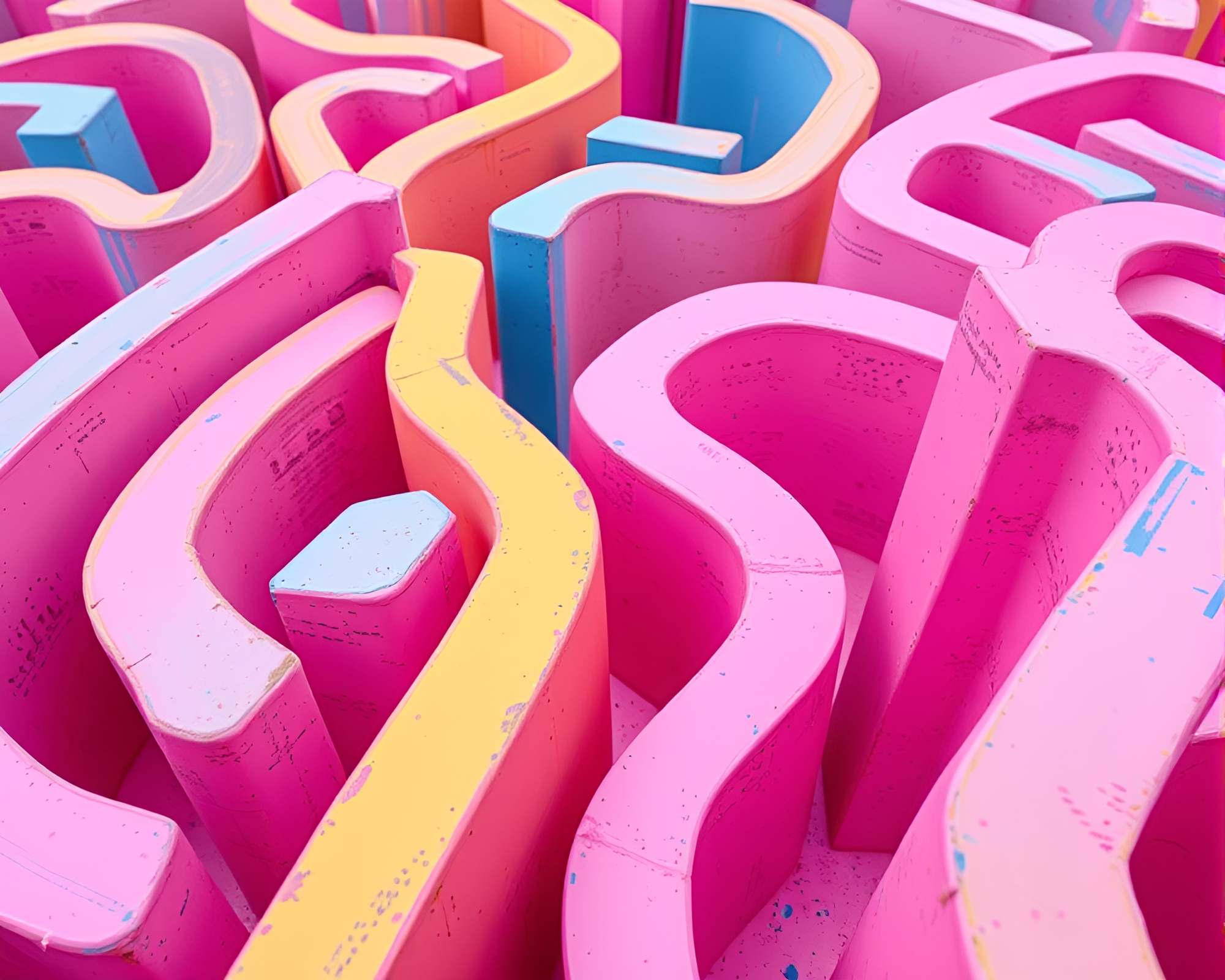 Vibrant Candy-Colored Maze Sparks Tension – free AI stock image
