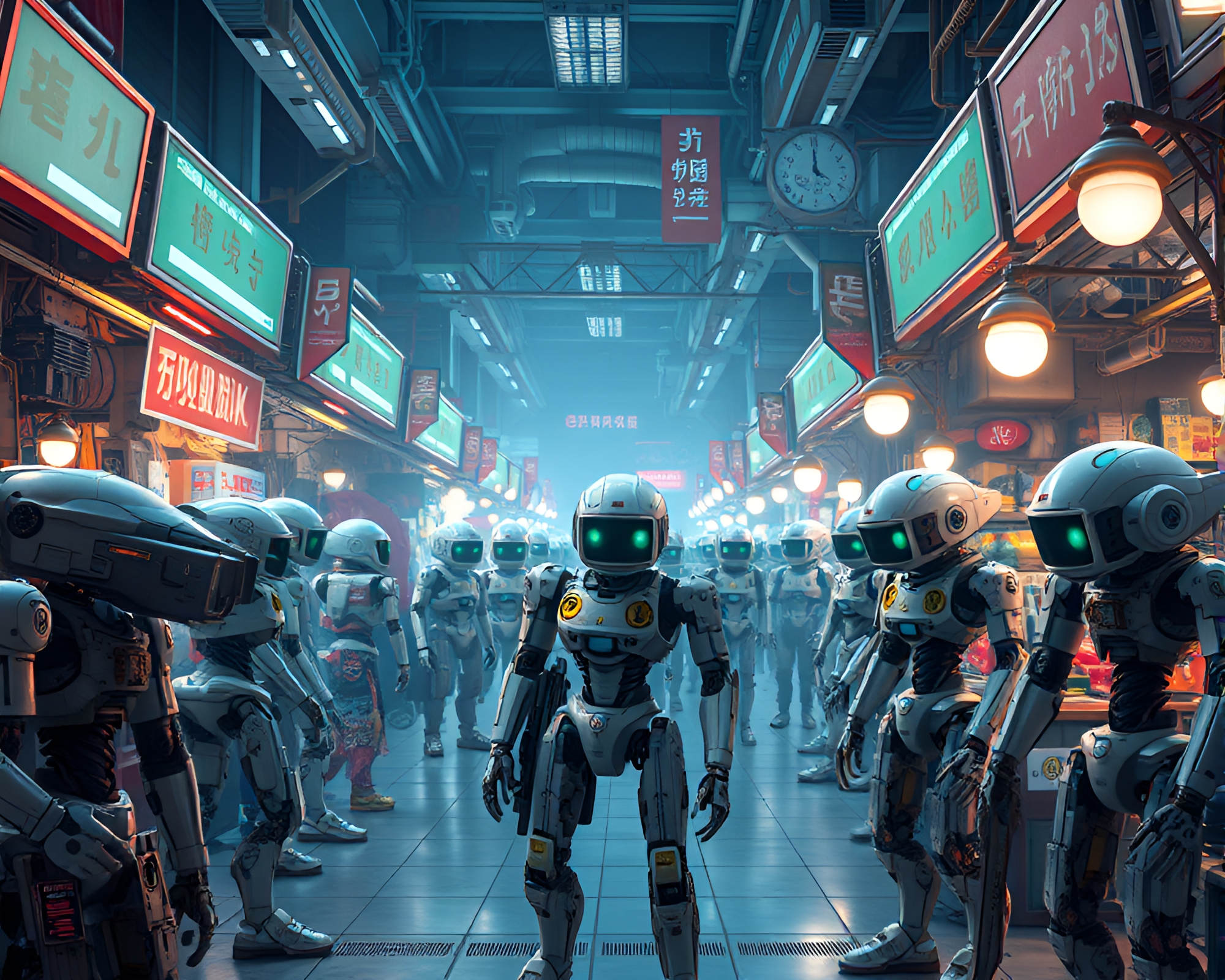 Innovative Android Market Showcases Futuristic Designs – free AI stock image
