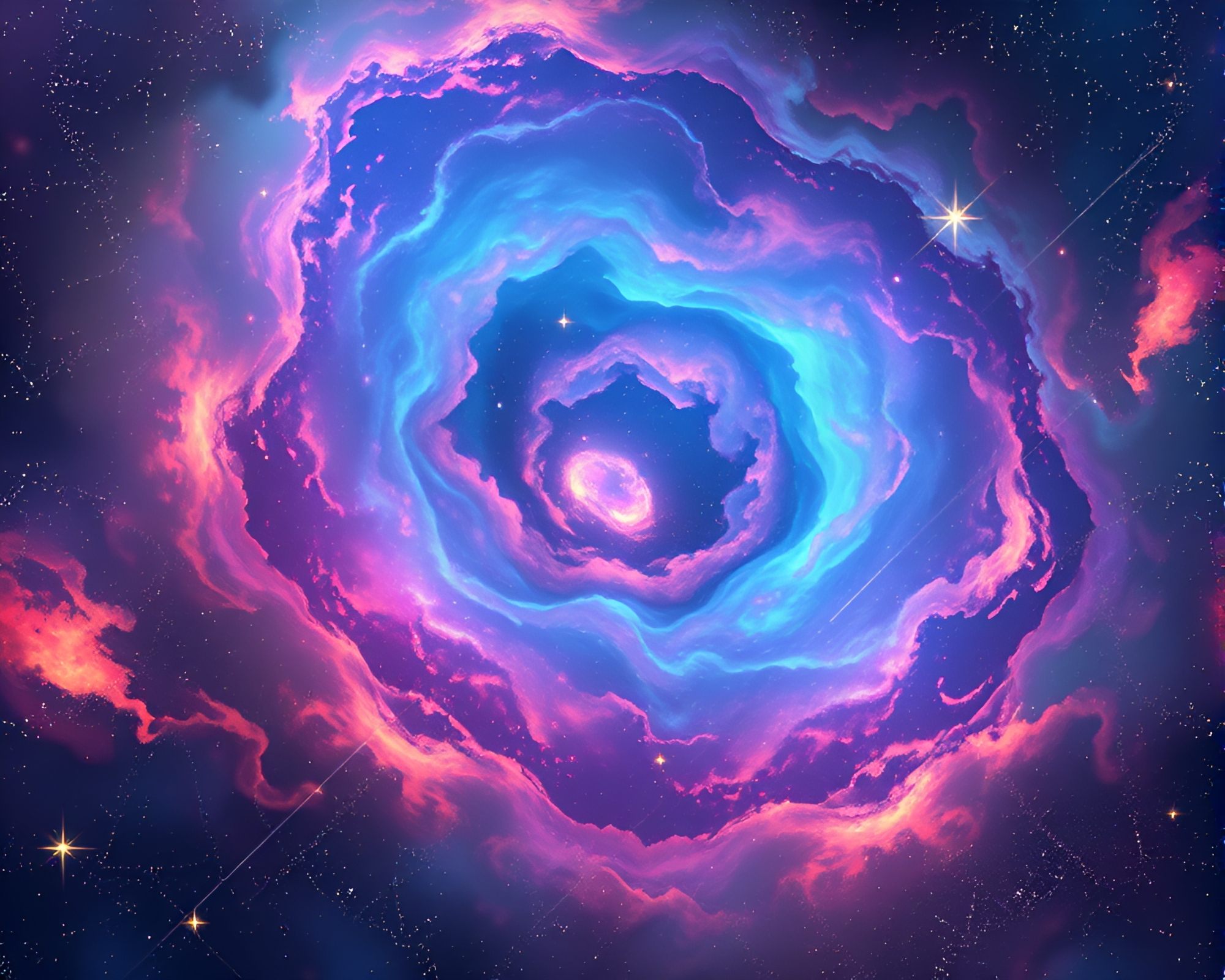 Mesmerizing Cosmic Nebula in Stunning Anime Artwork – free AI stock image