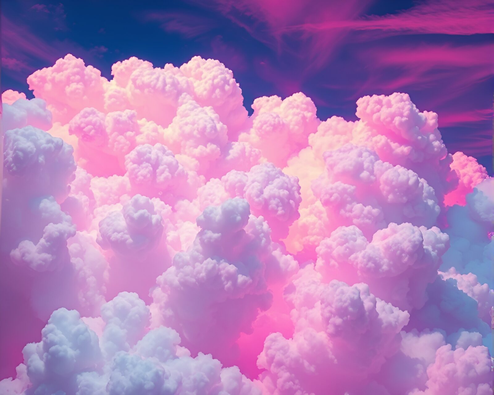 Dreamlike clouds swirling in a vivid Pop Art sky