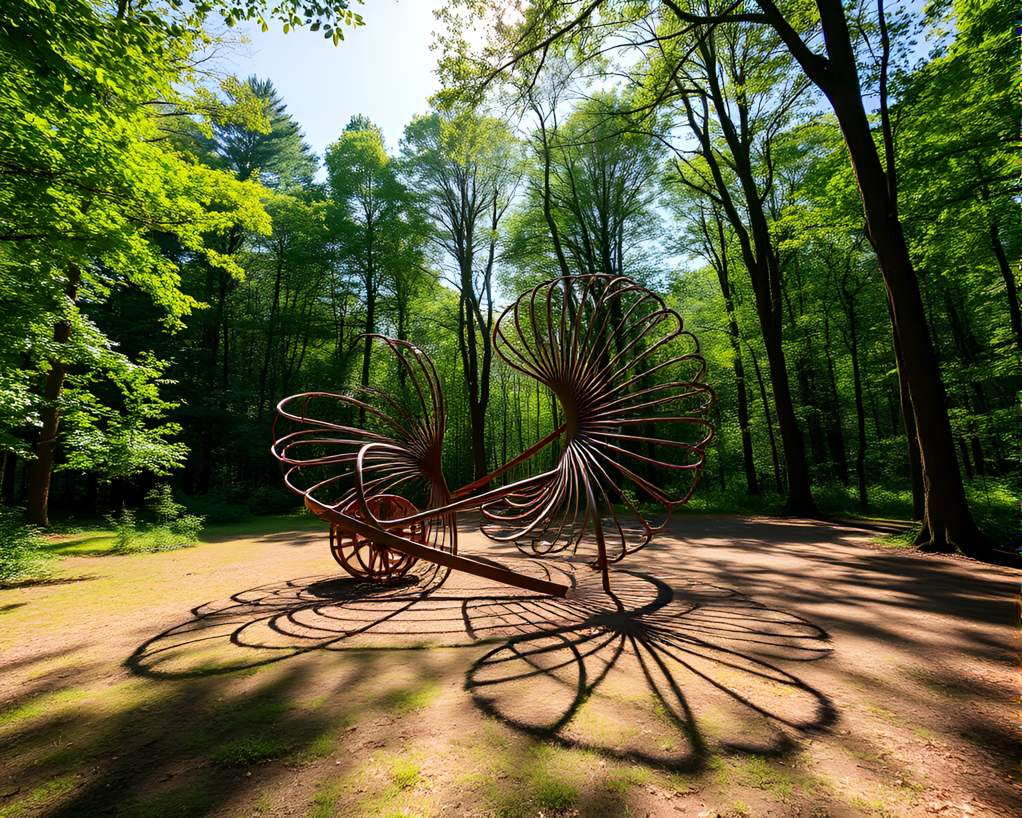 Sculptural Beauty in Sunlit Forest Canopy – free AI stock image