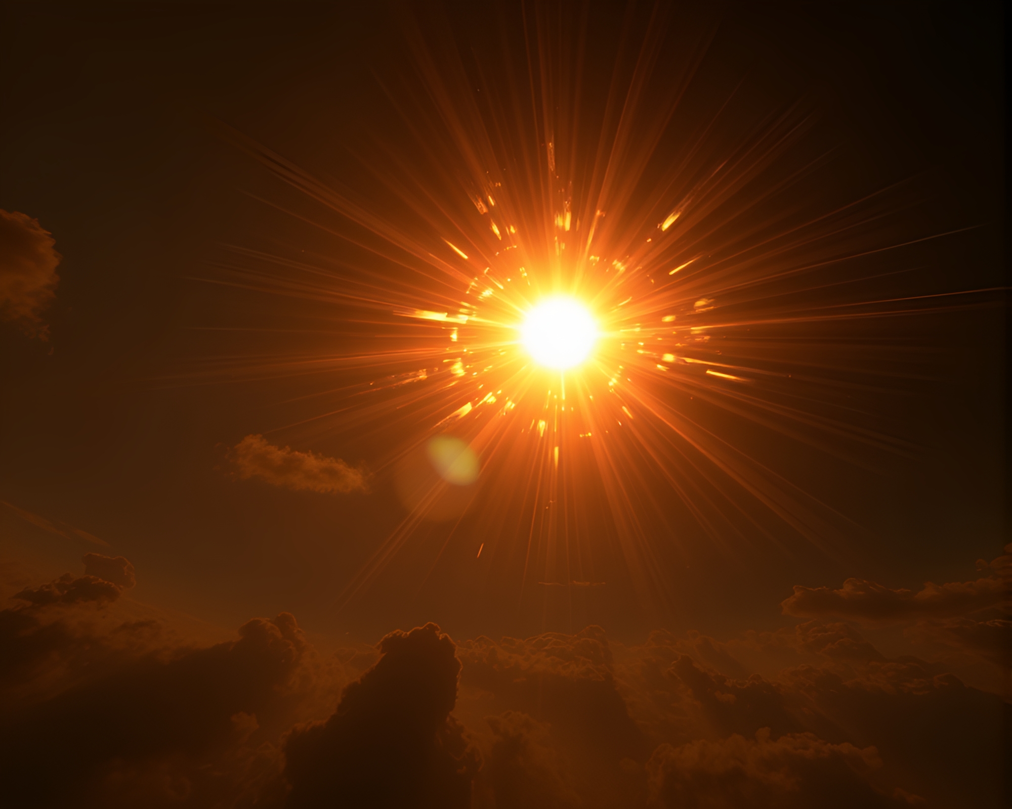 Sundown Spectacle: Captivating Solar Flare Illuminates Horizon – free AI stock image
