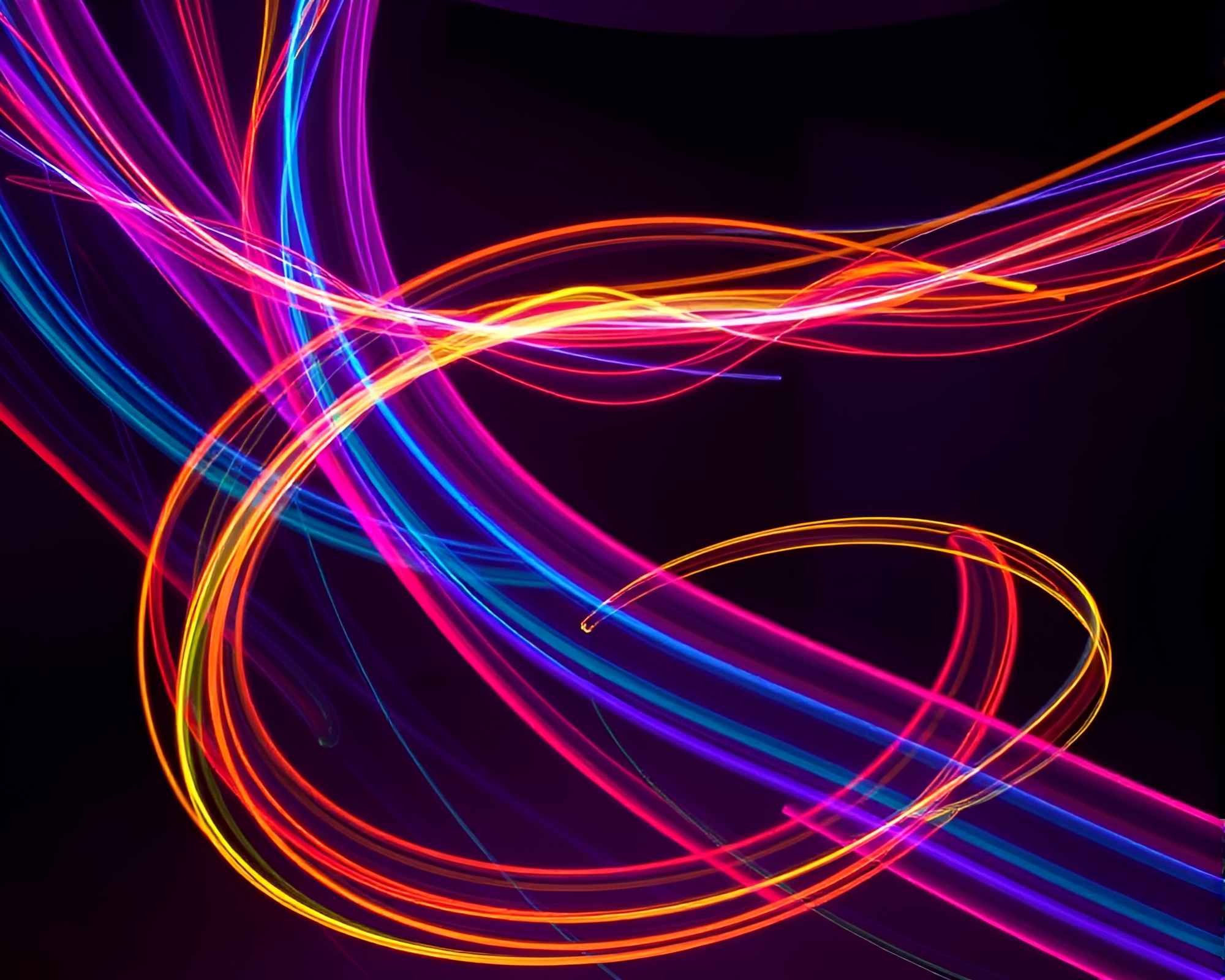 Mesmerizing Light Trails: Dynamic Display of Kinetic Art – free AI stock image