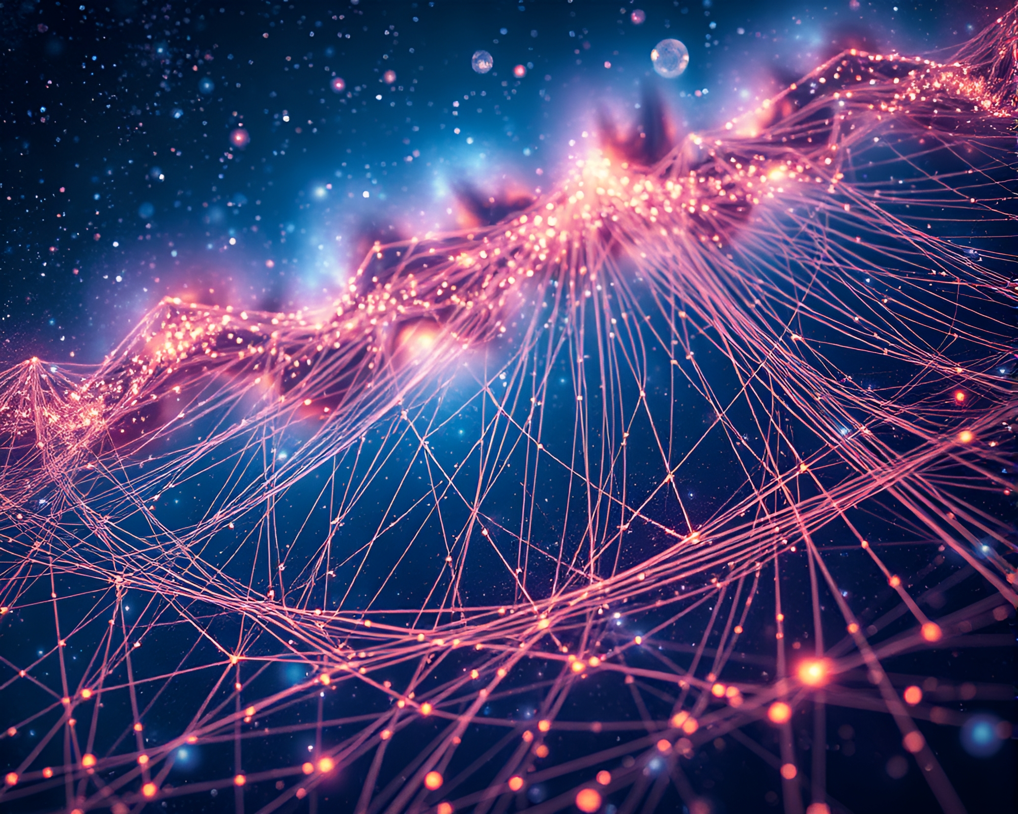 Vivid Cosmic String Tapestry Unfurls in Dreamlike Scene – free AI stock image