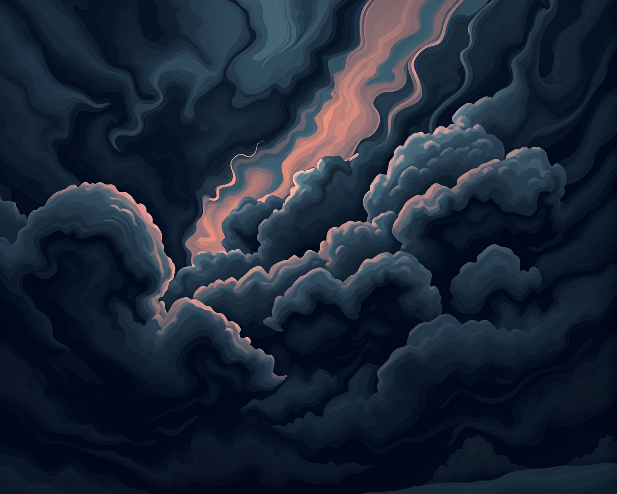 Dark Ominous Iron-Colored Storm Clouds Swirl Dramatically – free AI stock image