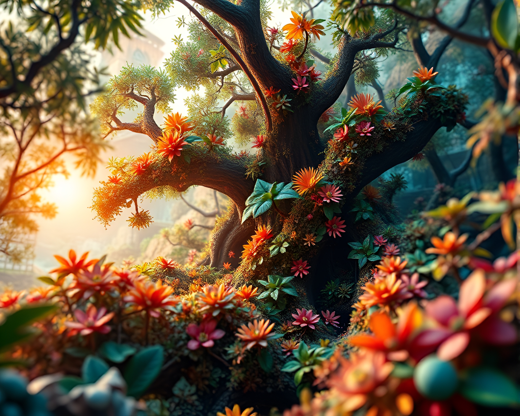 Fractal Jungle: A Technological Nature Showcase – free AI stock image