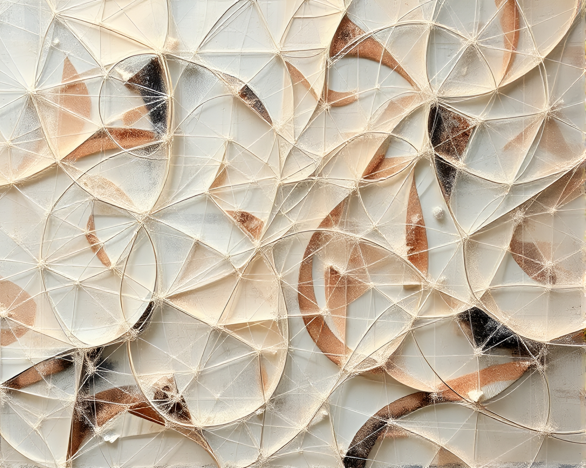 Intricate Fractal Geometry Oil Painting in Soft Colors – free AI stock image