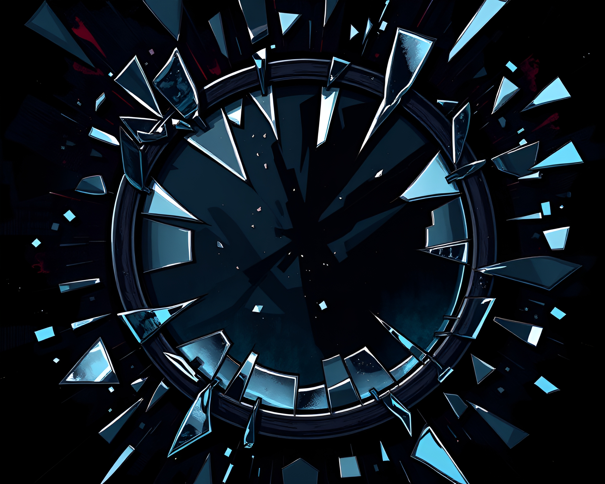 Chaotic Reflections: Shattered Mirror Vector Illustration – free AI stock image