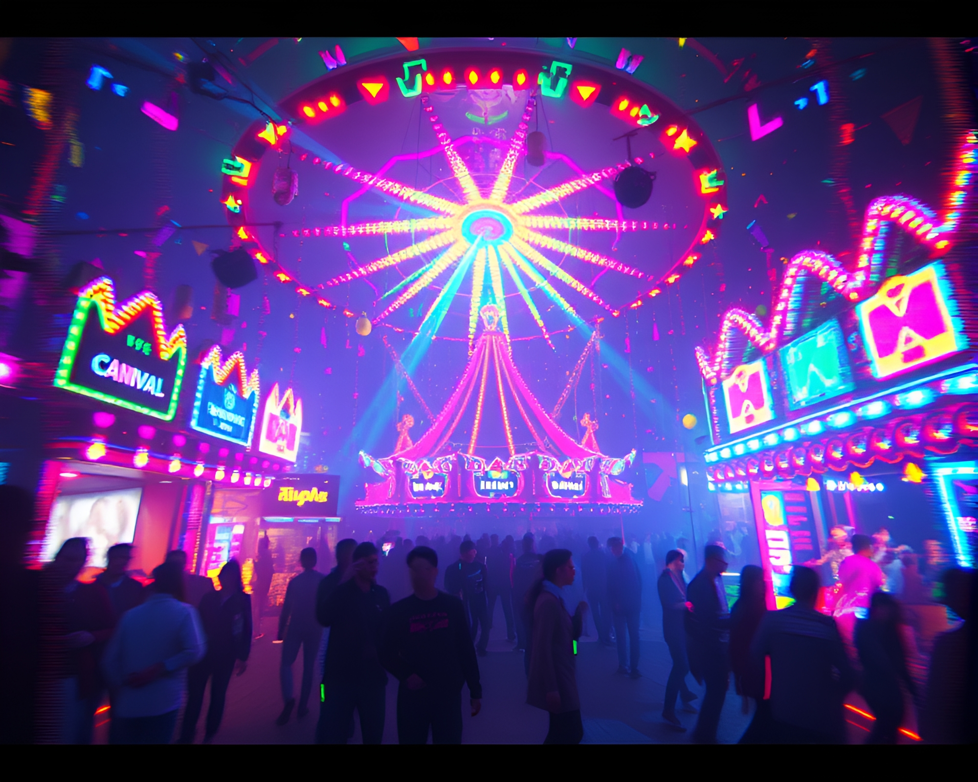 Spectral Carnival Energizes Glitch Art Landscape – free AI stock image