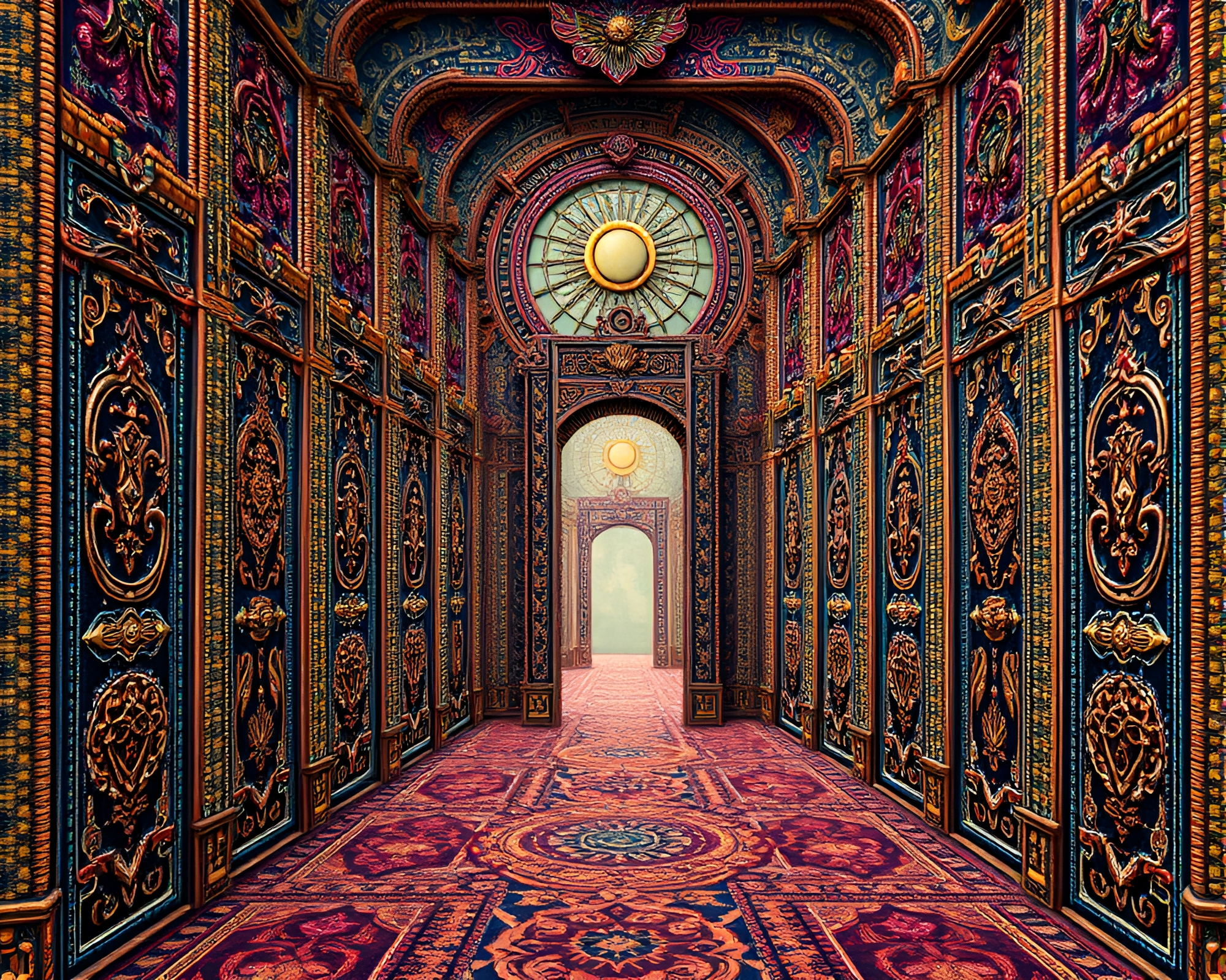Intricate Embroidery Labyrinth: Mysteries and Magic Revealed – free AI stock image