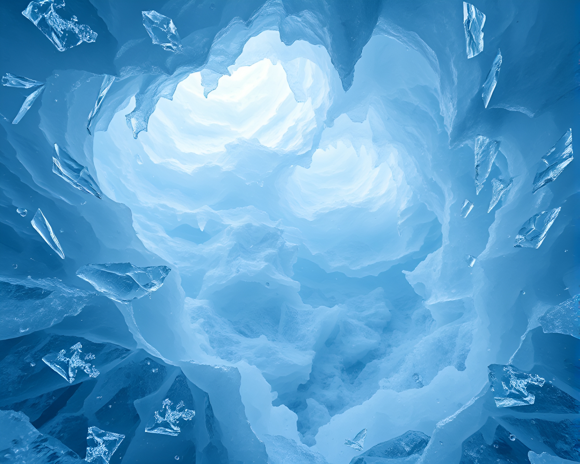 Intriguing Frozen Caverns Glowing with Prismatic Ice – free AI stock image