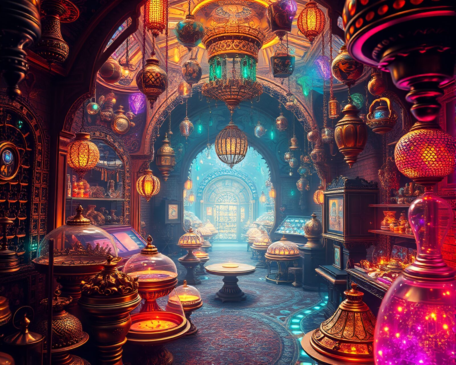 Macro photograph of surreal world with intricate patterns and colors